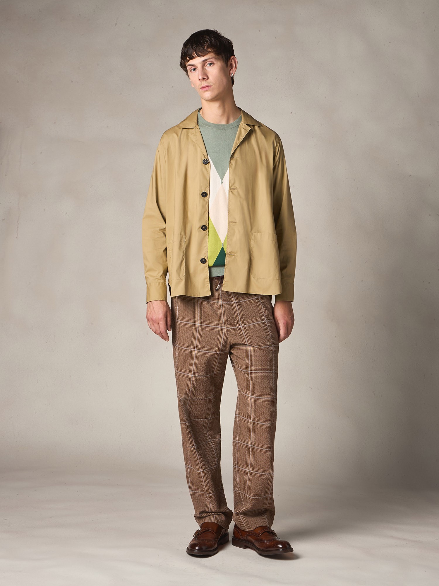 Ballantyne COTTON AND CASHMERE ROUND NECK WITH DIAMOND PATTERN - COD. B2P000 14CA8 92684