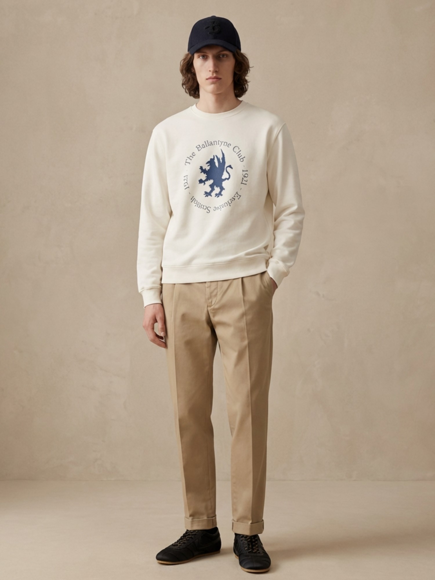 Ballantyne SWEATSHIRT IN PURE COTTON WITH CREST - COD. BMW274 UCT96 10018