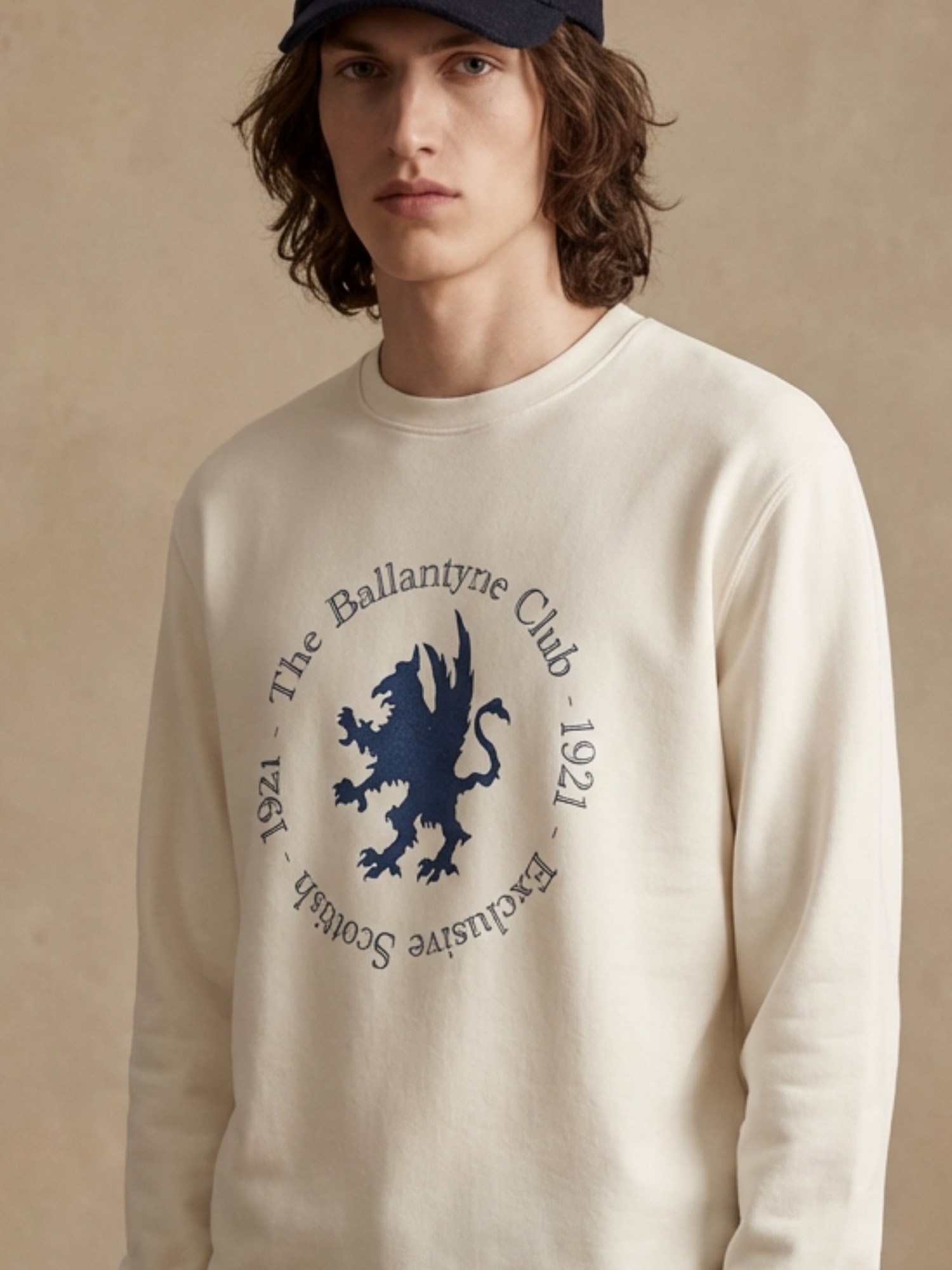 Ballantyne SWEATSHIRT IN PURE COTTON WITH CREST - COD. BMW274 UCT96 10018