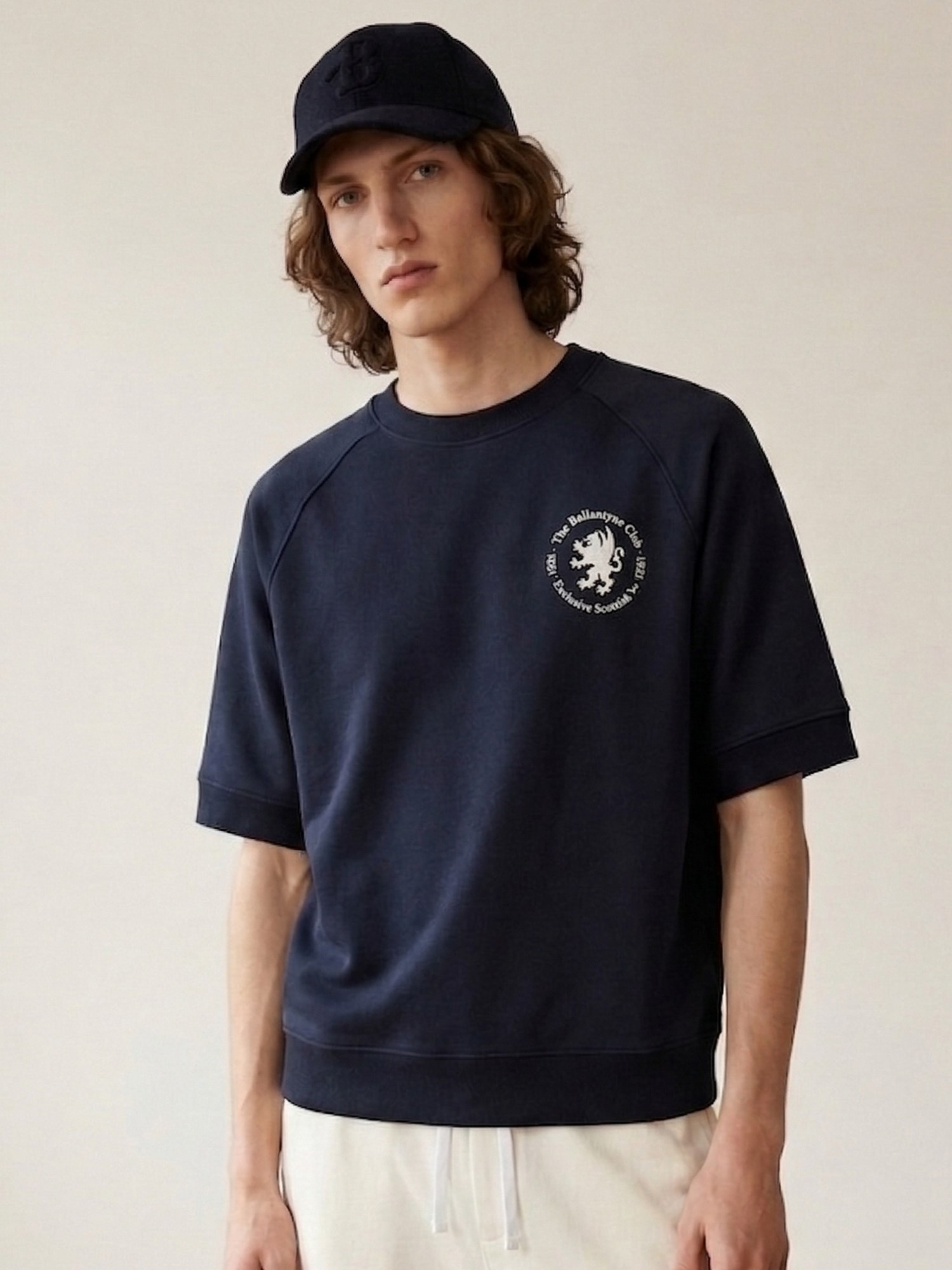 Ballantyne SHORT SLEEVED SWEATSHIRT WITH CREST - COD. BMW273 UCT96 13777
