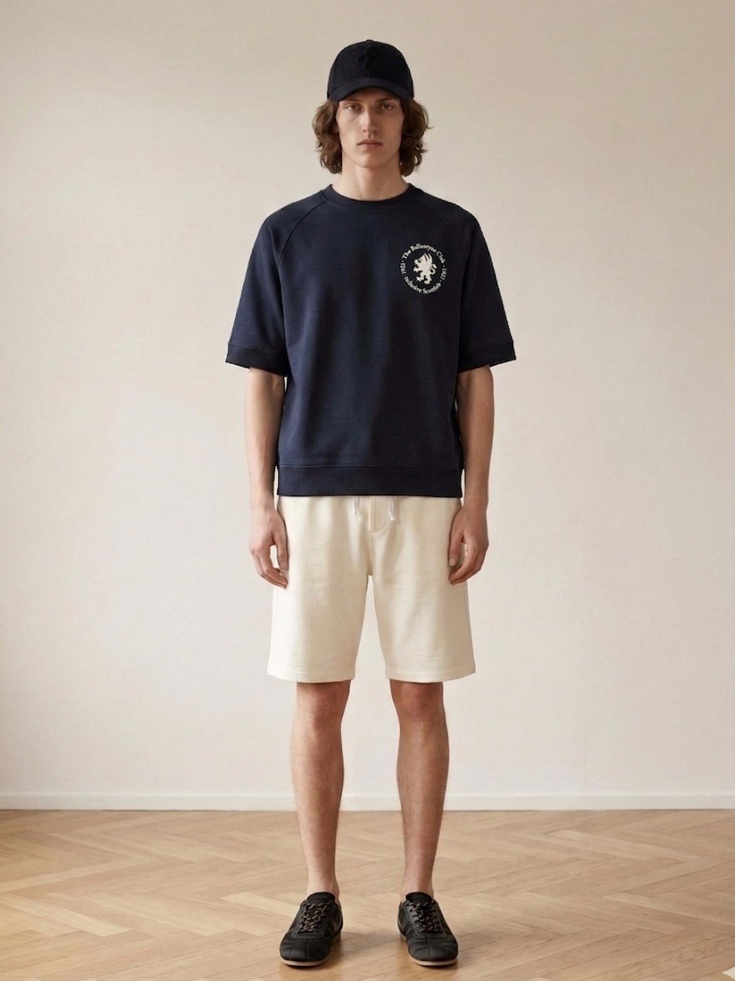 Ballantyne SHORT SLEEVED SWEATSHIRT WITH CREST - COD. BMW273 UCT96 13777