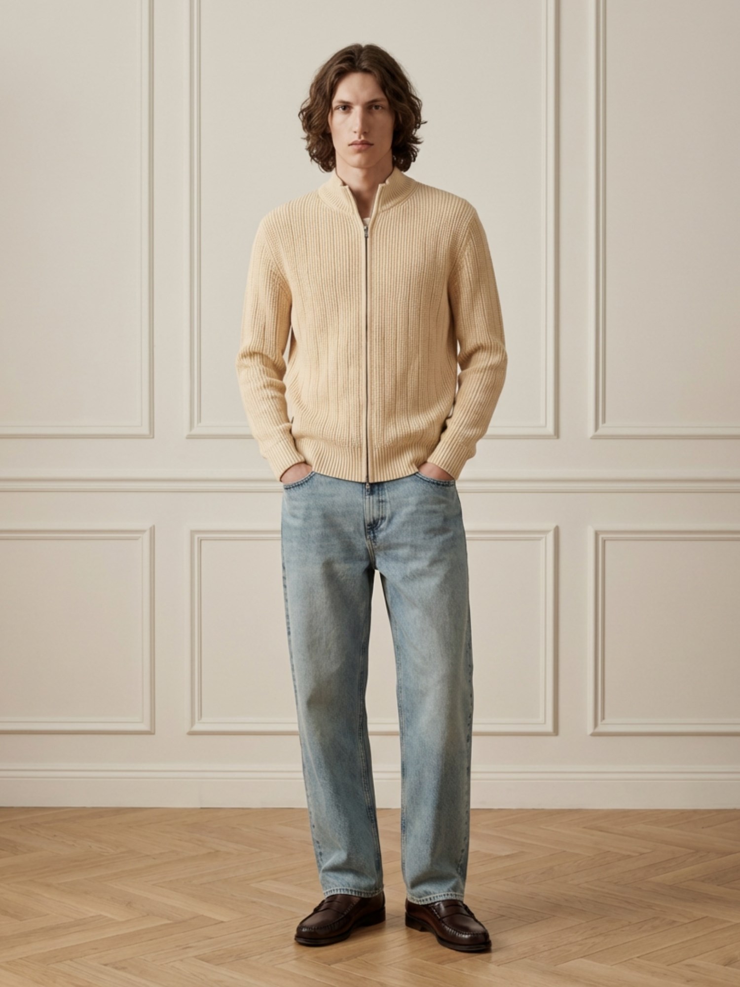 Ballantyne ZIPPED CARDIGAN IN PURE COTTON - COD. B2K036 7C008 14022