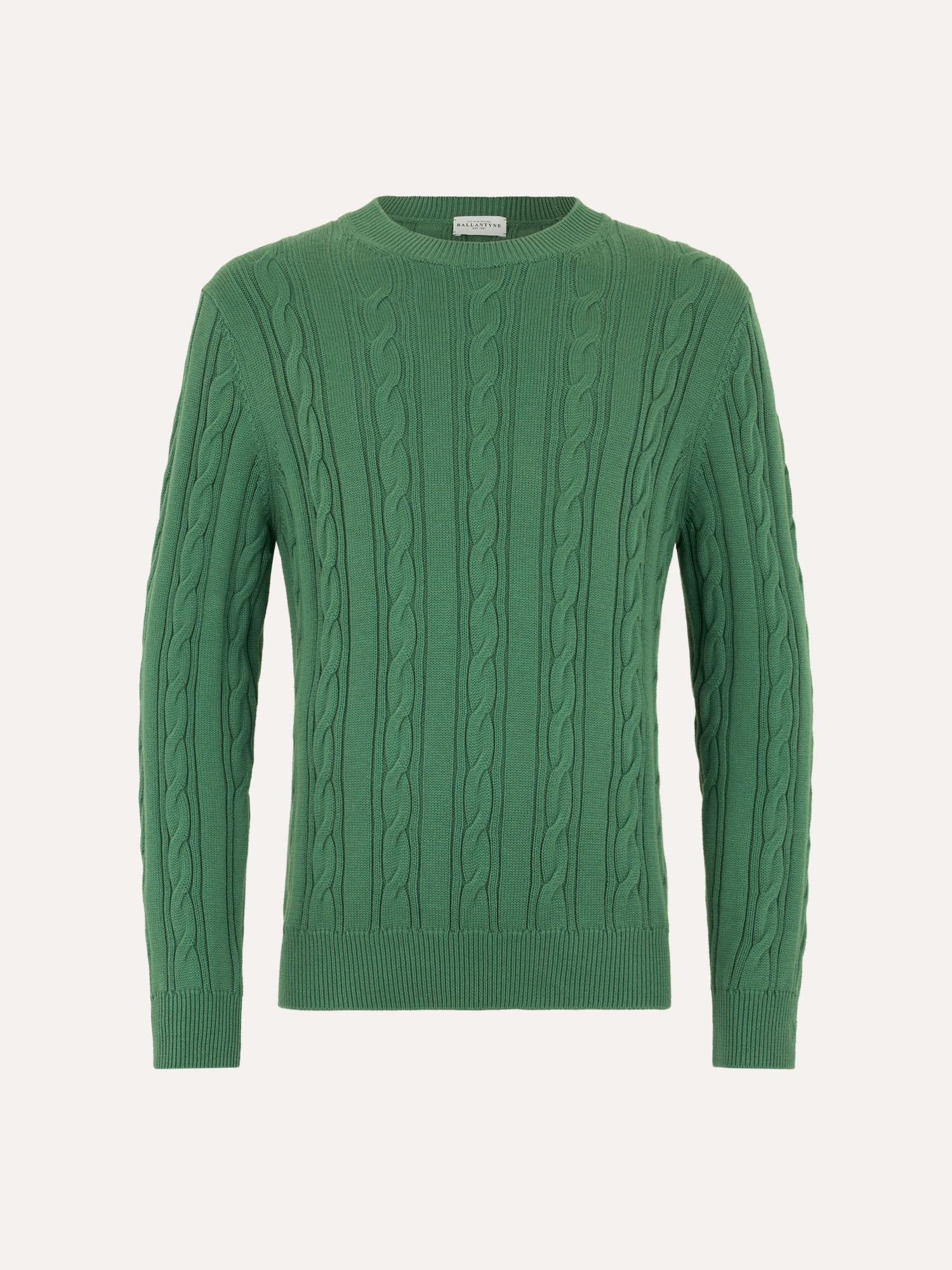 Ballantyne ROUNDNECK BRAIDED JUMPER IN COTTON CASHMERE BLEND - COD. B2P000 7C007 12943