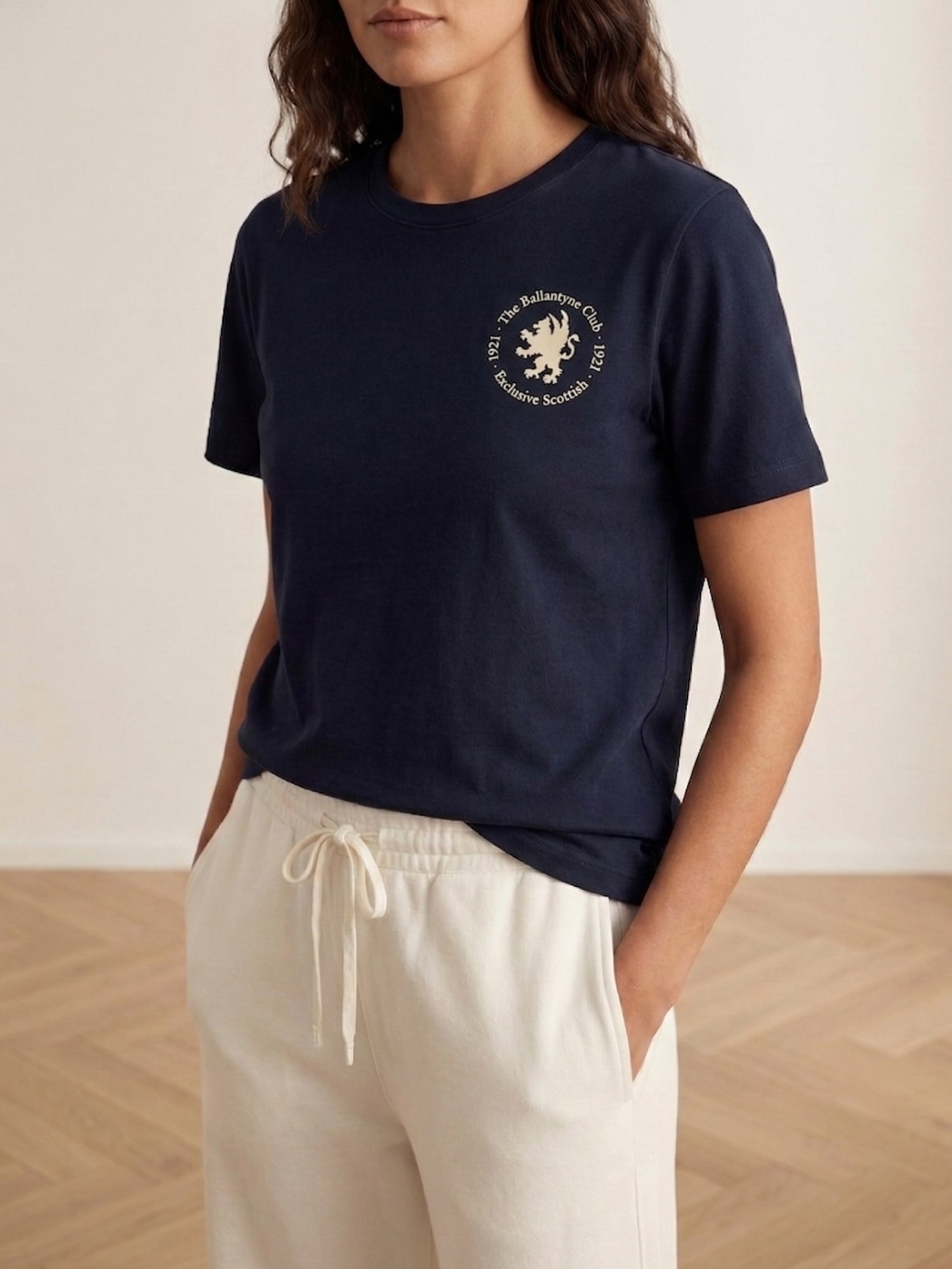 Ballantyne PURE COTTON T-SHIRT WITH CREST - COD. BLW238 UCTH4 13777