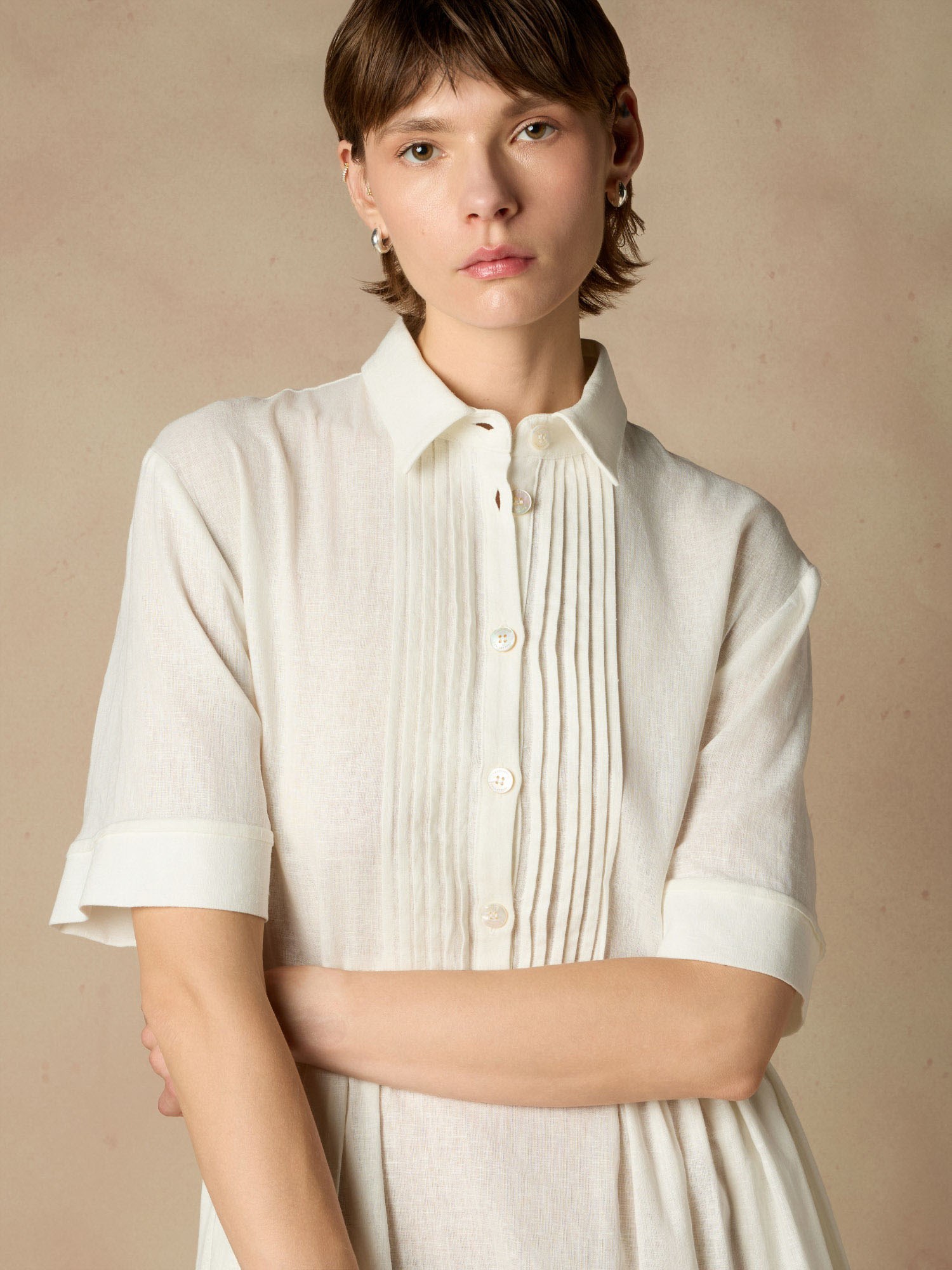 Ballantyne MIDI DRESS IN LINEN BLEND - COD. BLD260 ULR00 10144