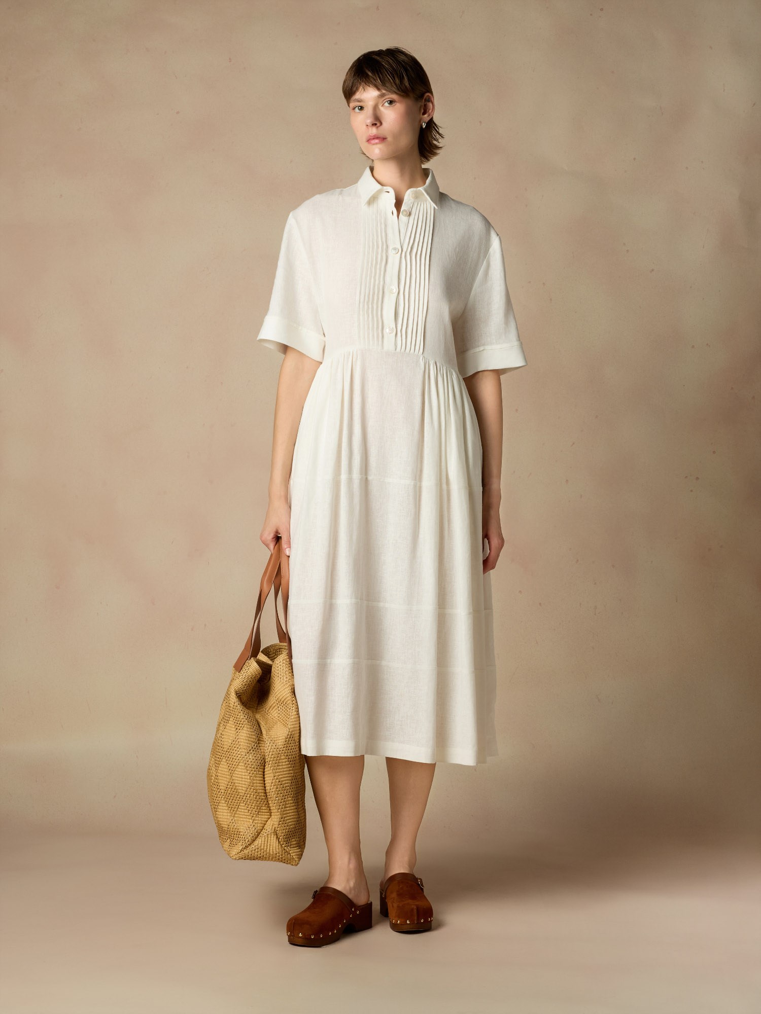 Ballantyne MIDI DRESS IN LINEN BLEND - COD. BLD260 ULR00 10144