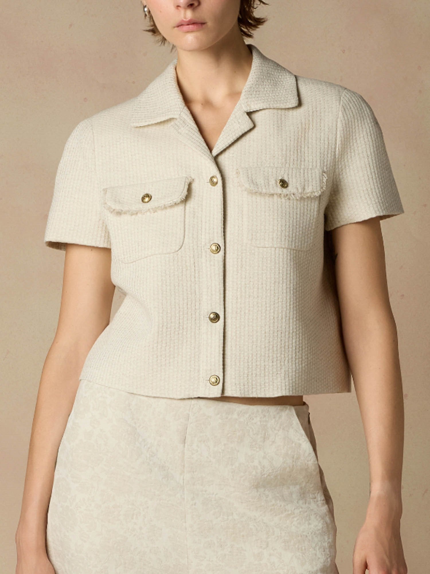 Ballantyne SHORT SLEEVED JACKET IN COTTON LINEN BLEND - COD. BLJ060 JCL02 15335