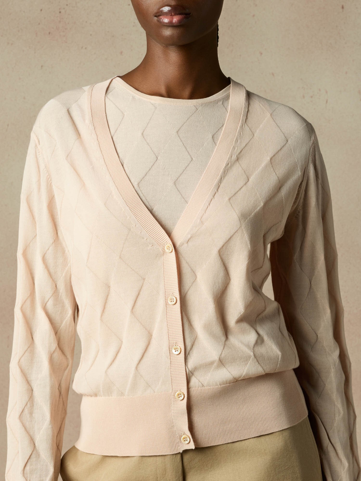 Ballantyne CARDIGAN SCOLLO A V IN PURO COTONE - COD. B1K366 16C00 11004