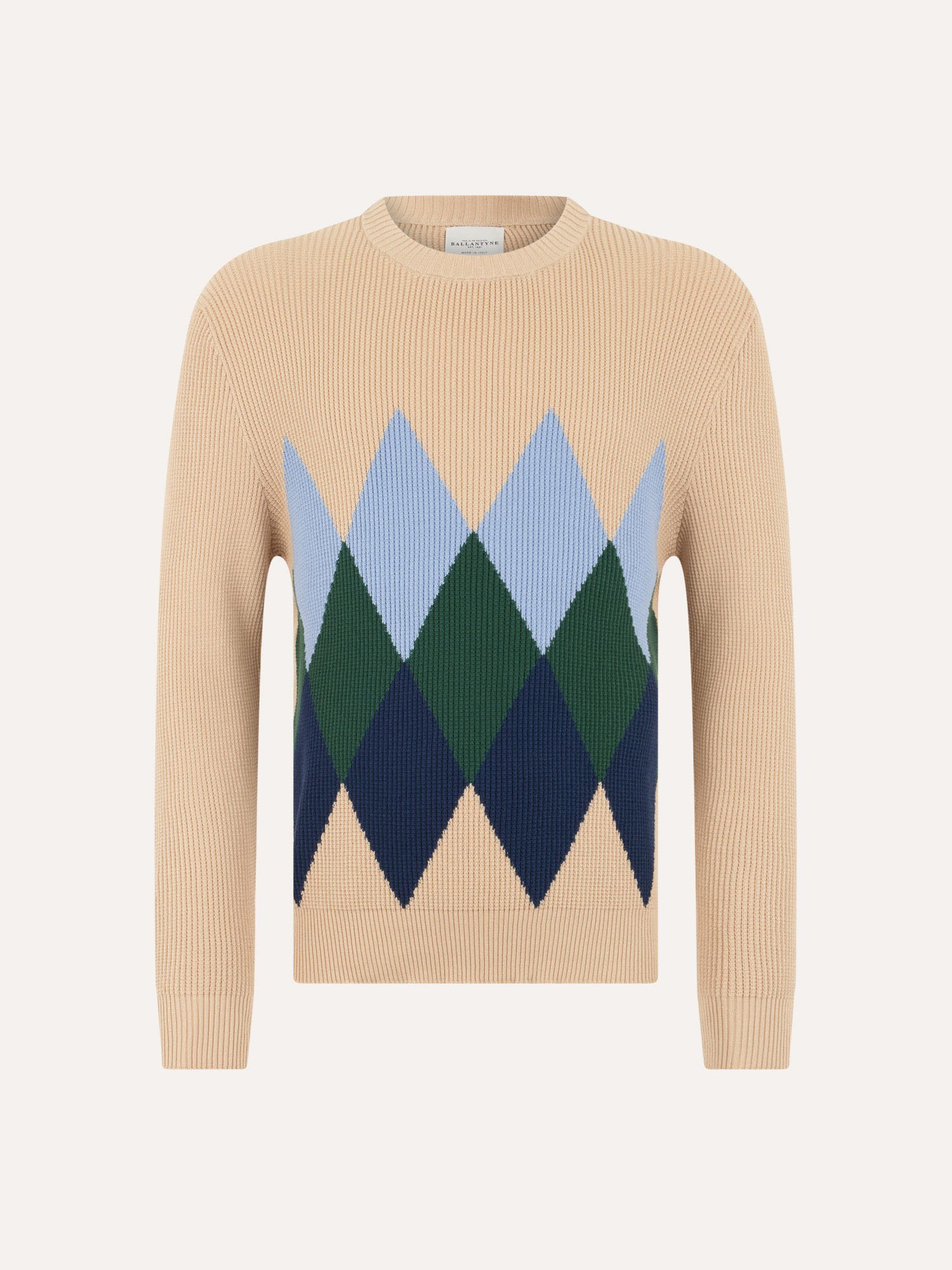Ballantyne ROUNDNECK DIAMOND JUMPER IN PURE COTTON - COD. B2P000 14C05 94040