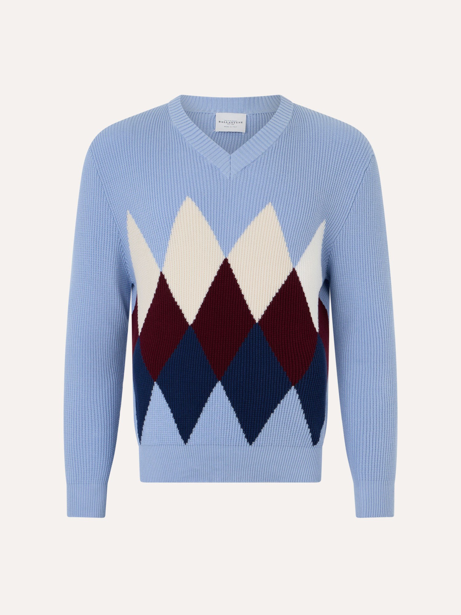 Ballantyne V-NECK DIAMOND JUMPER IN PURE COTTON - COD. B2P001 14C05 93547