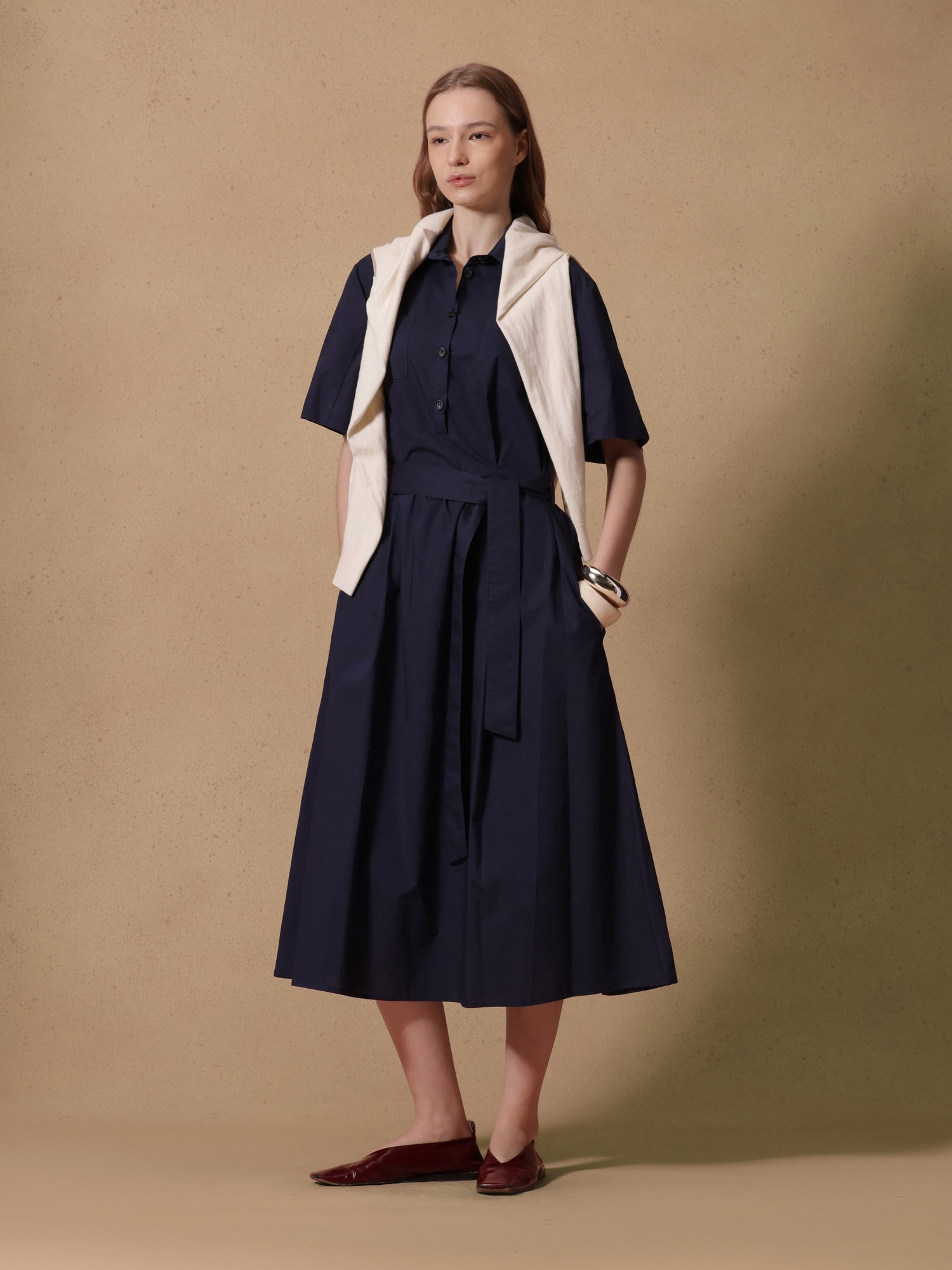 Ballantyne BELTED WRAP DRESS IN PURE COTTON - COD. BLD253 UCT1D 13777