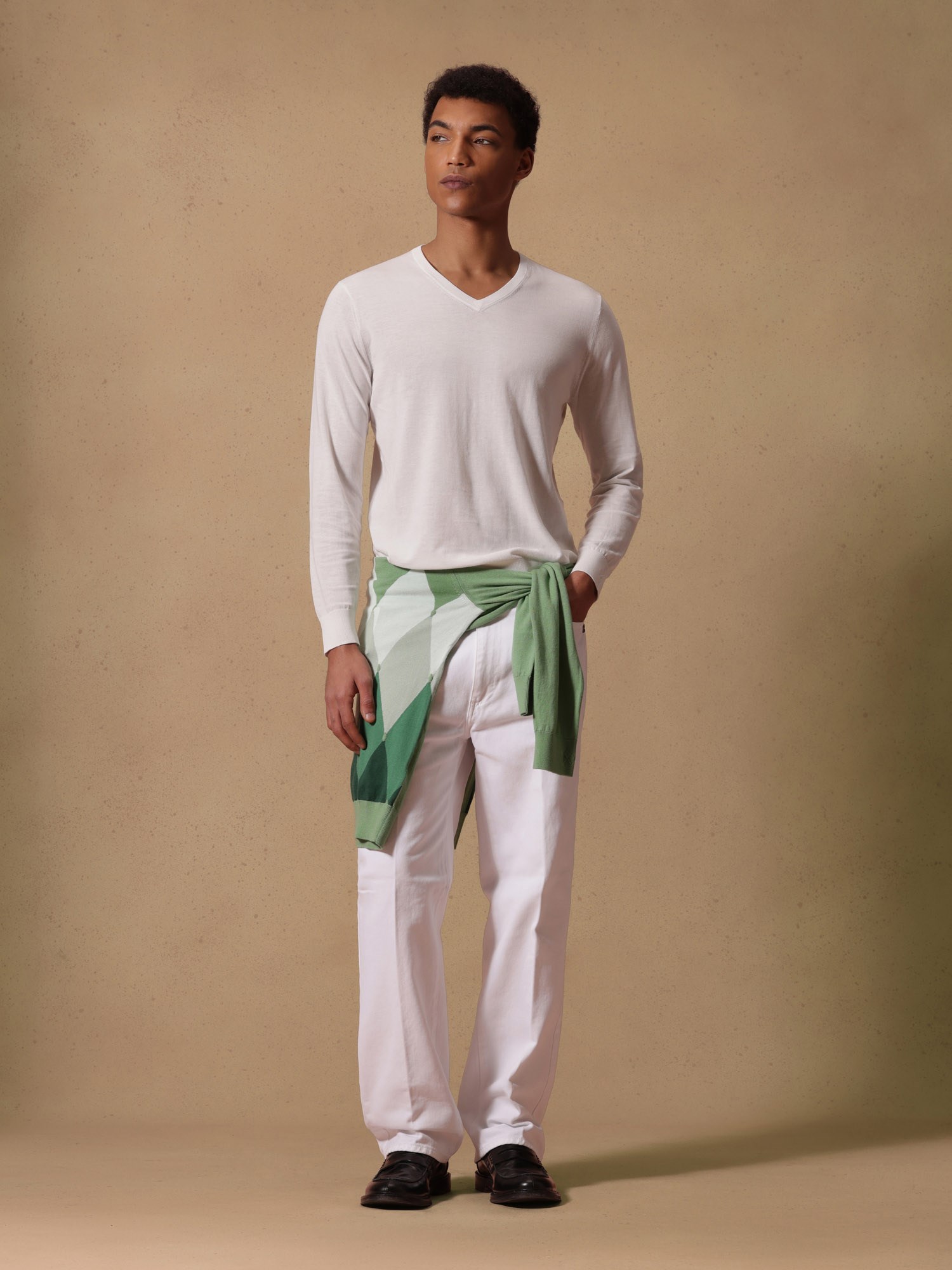 Ballantyne V NECK IN 100% ULTRALIGHT COTTON - COD. B2P001 18C23 10144