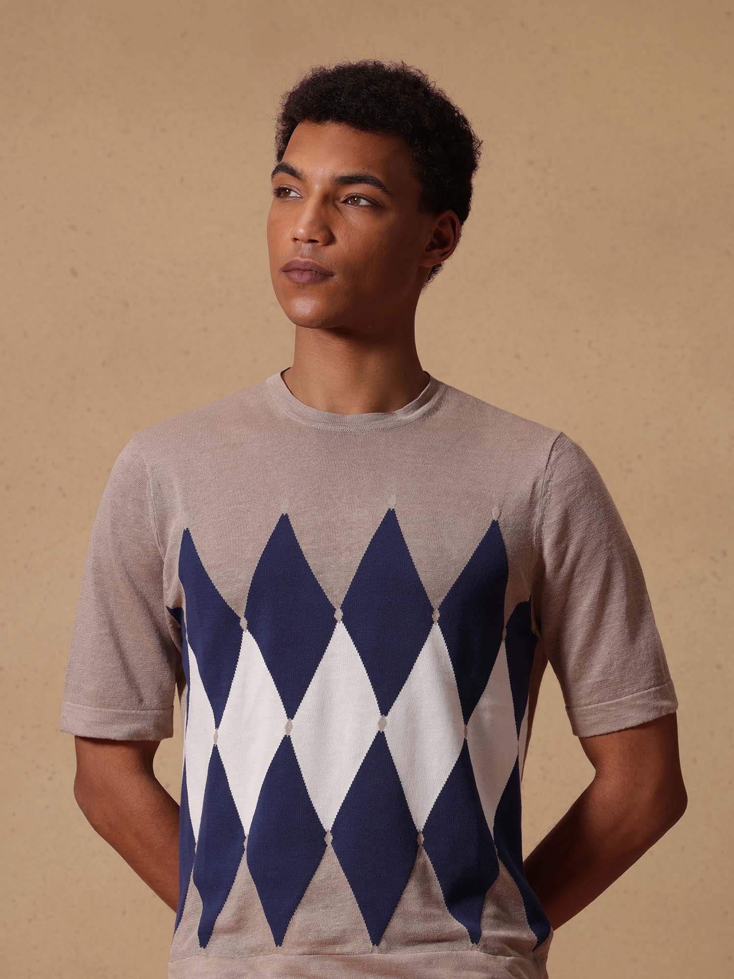 Ballantyne KLASSISCHES RAUTEN-KURZARMSHIRT AUS LEINEN UND BAUMWOLLE - COD. B2W025 14L20 94141