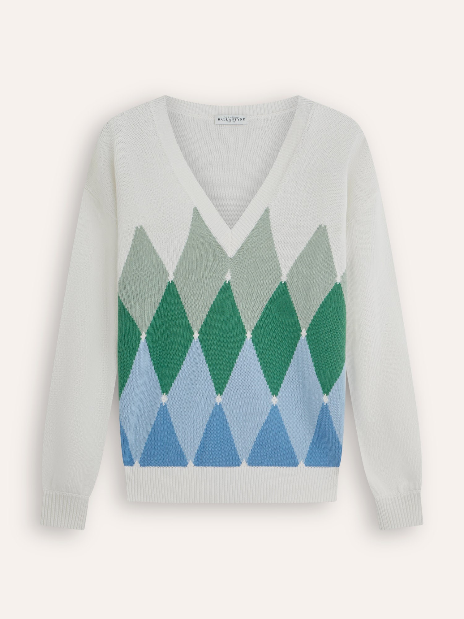 Ballantyne V-NECK DIAMOND MOTIF JUMPER - COD. B1P854 7C017 98026