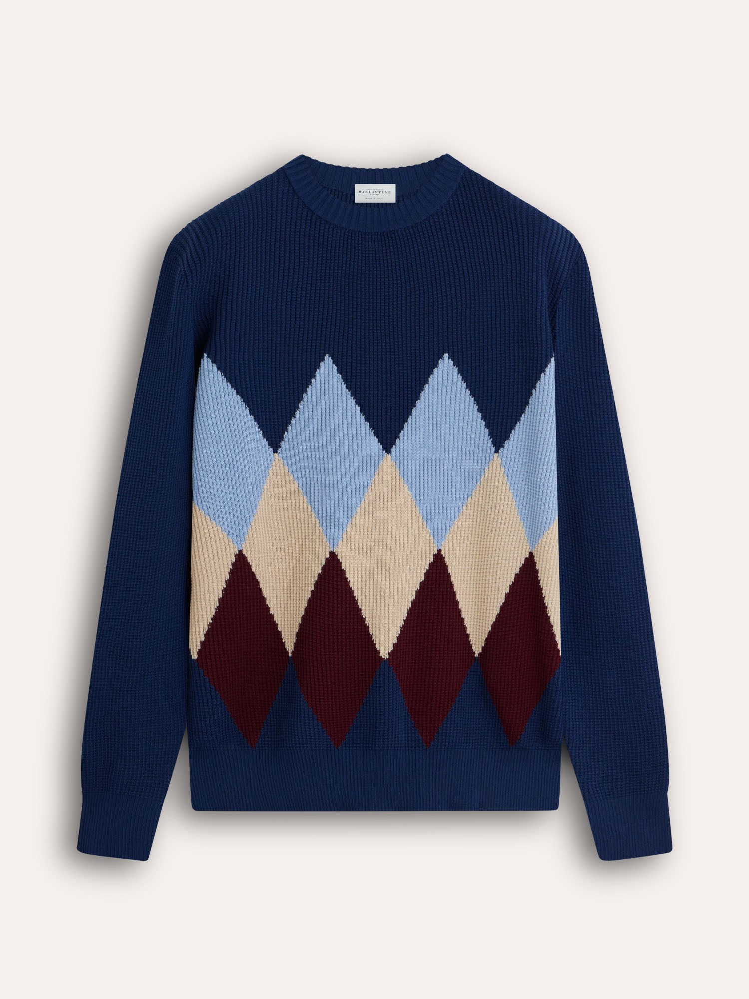Ballantyne ROUND NECK DIAMOND JUMPER IN 100% COTTON - COD. B2P000 14C05 93565