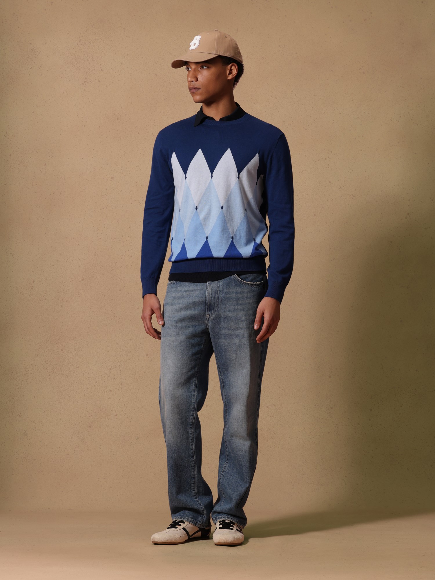 Ballantyne ROMBO CLASSICO GIROCOLLO IN COTONE E CASHMERE - COD. B2P000 14CA8 93536
