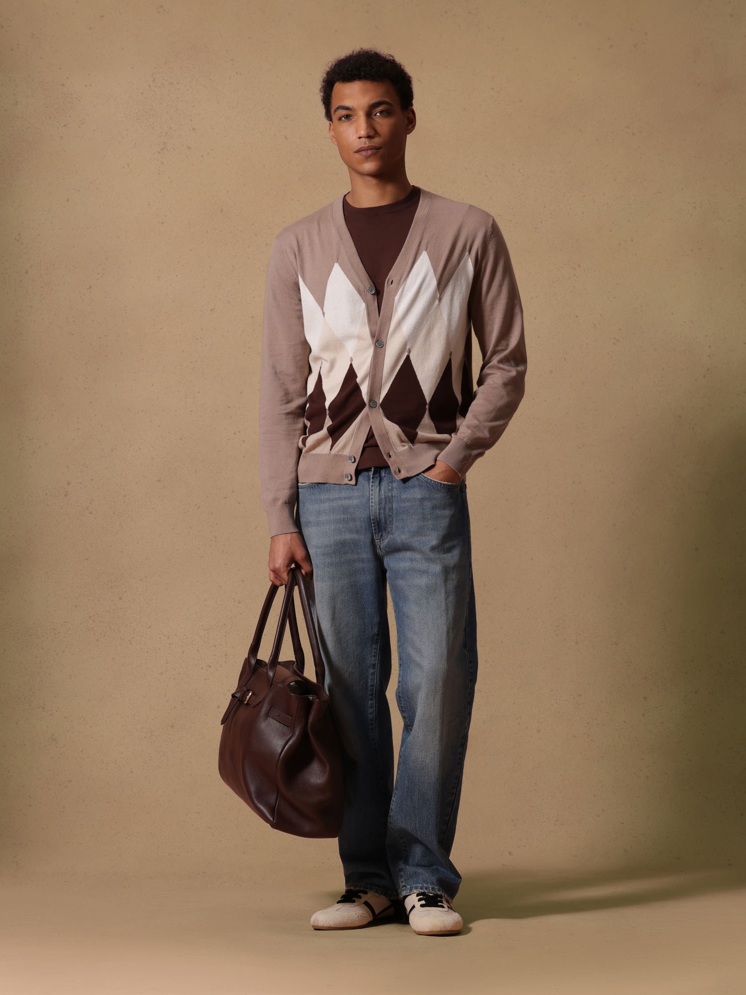 Ballantyne CLASSIC DIAMOND V-NECK CARDIGAN - COD. B2K001 14CA8 94026