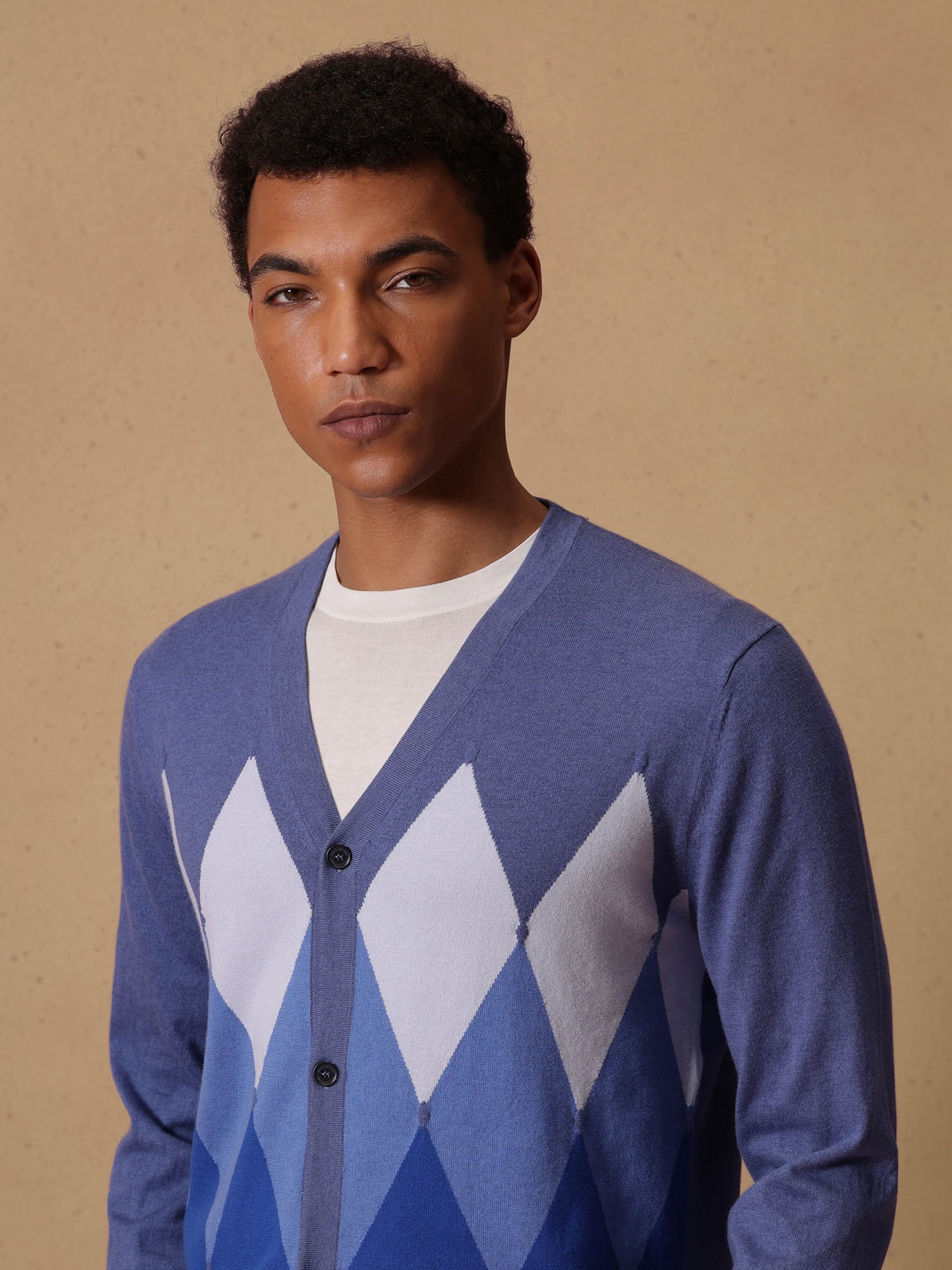Ballantyne CLASSIC DIAMOND V-NECK CARDIGAN - COD. B2K001 14CA8 93534