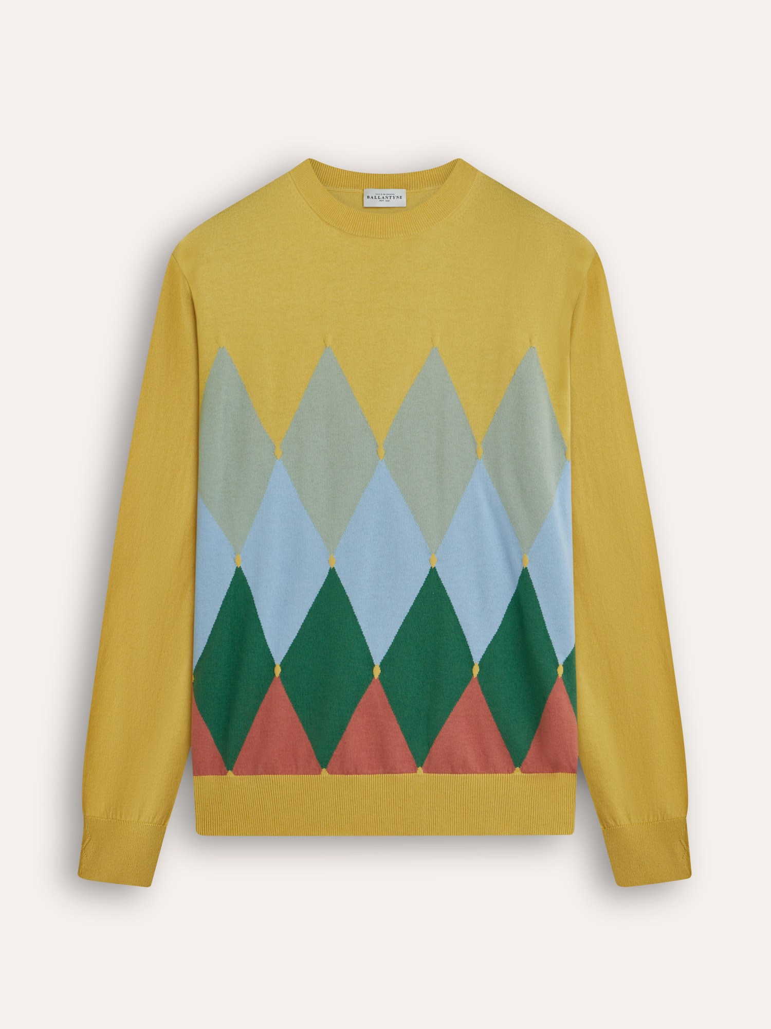 Ballantyne CLASSIC DIAMOND ROUNDNECK IN COTTON & CASHMERE - COD. B2P000 14CA8 90500