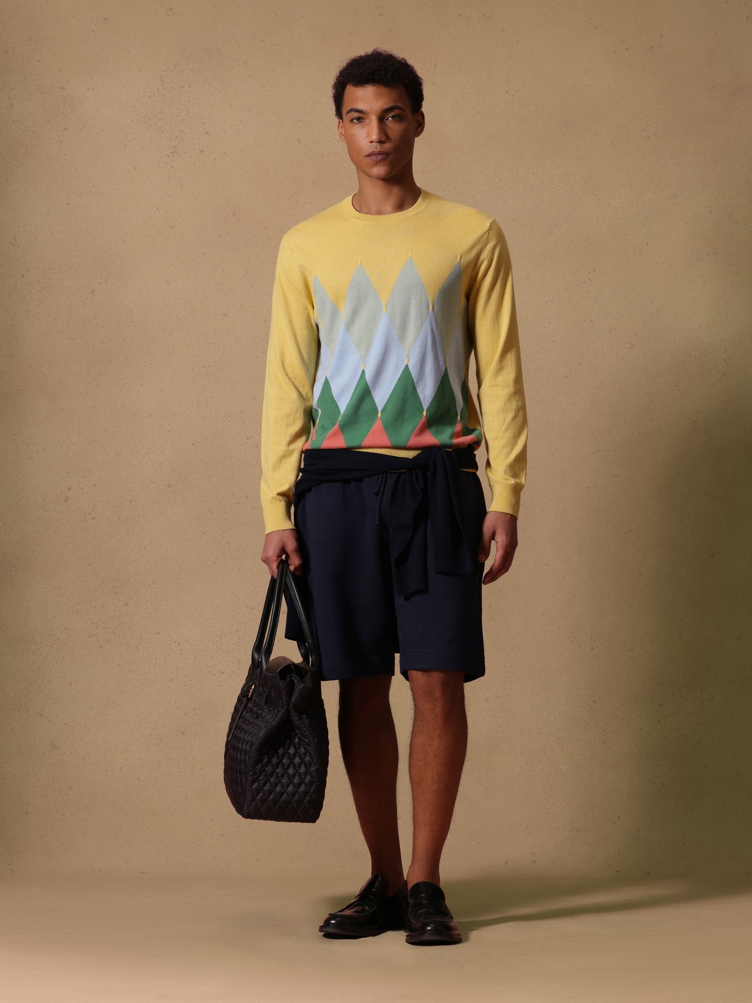Ballantyne CLASSIC DIAMOND ROUNDNECK IN COTTON & CASHMERE - COD. B2P000 14CA8 90500