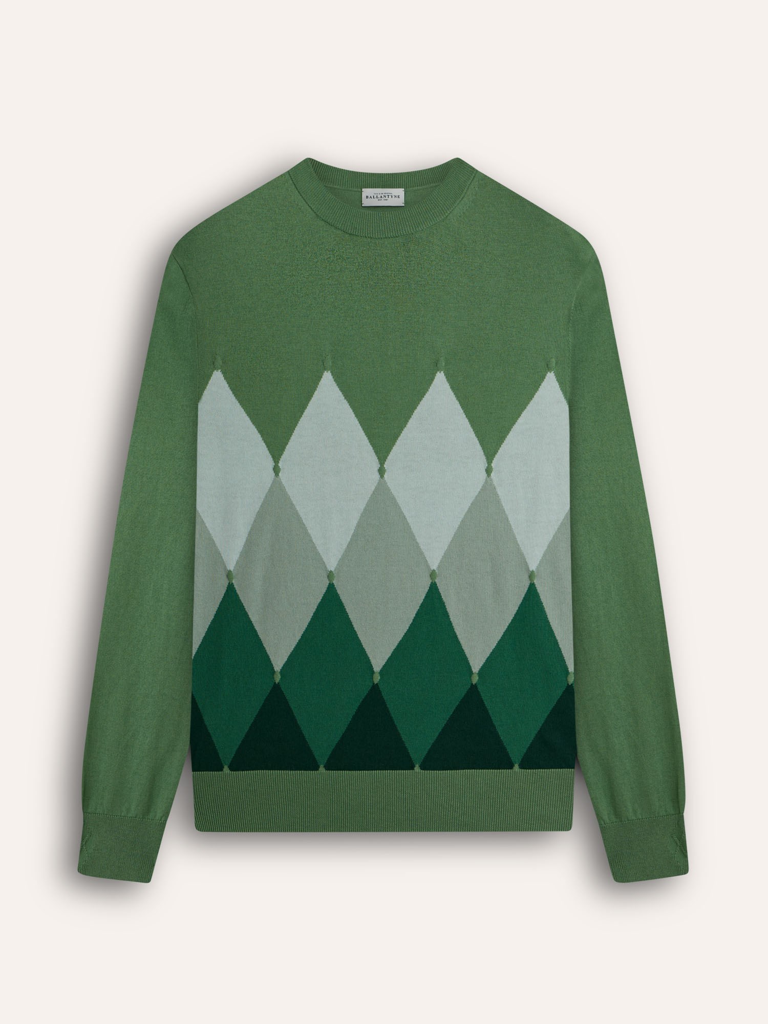 Ballantyne CLASSIC DIAMOND ROUNDNECK IN COTTON & CASHMERE - COD. B2P000 14CA8 92516