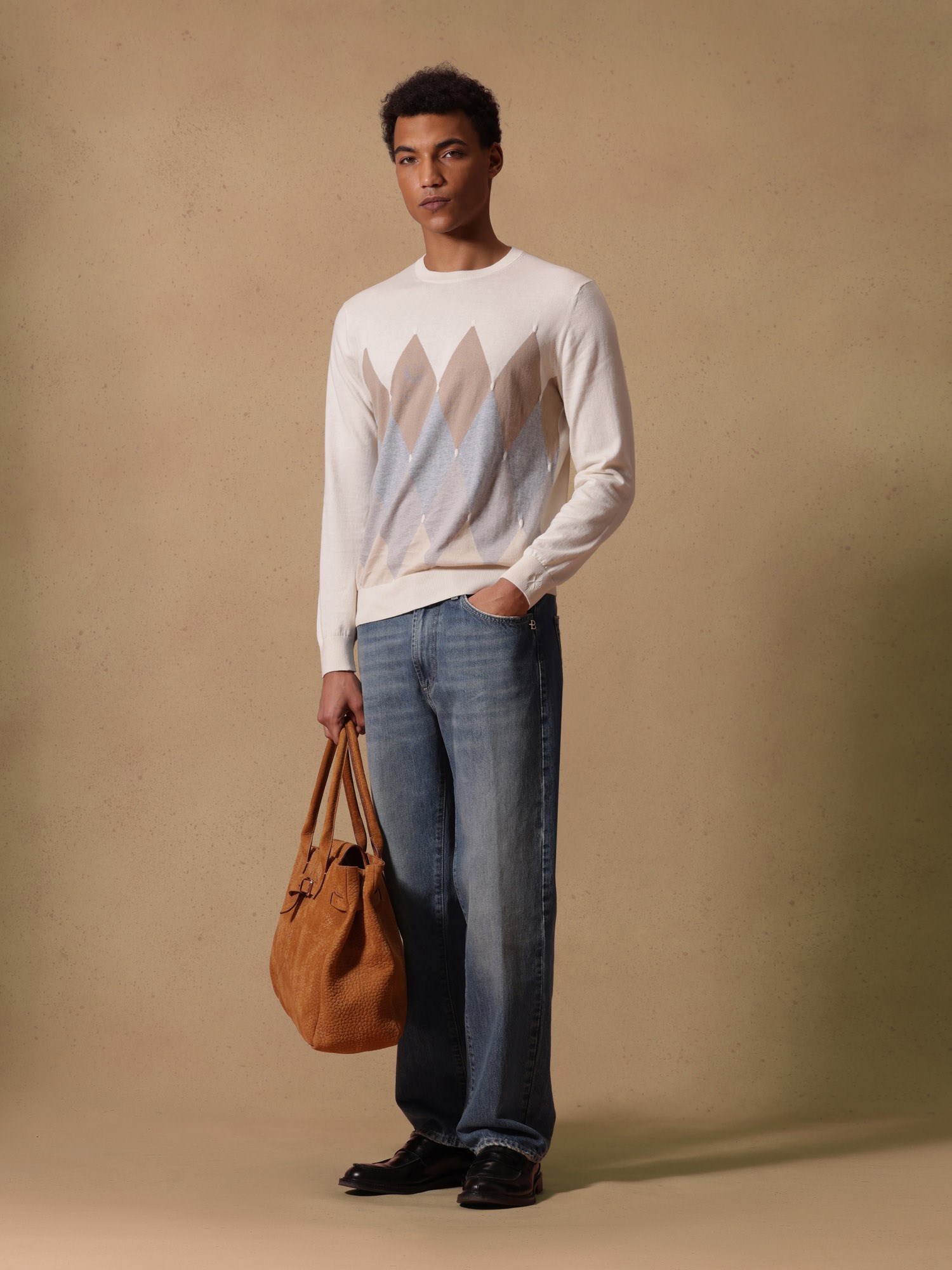 Ballantyne ROUNDNECK JUMPER IN COTTON CASHMERE BLEND - COD. B2P000 14CA8 98011
