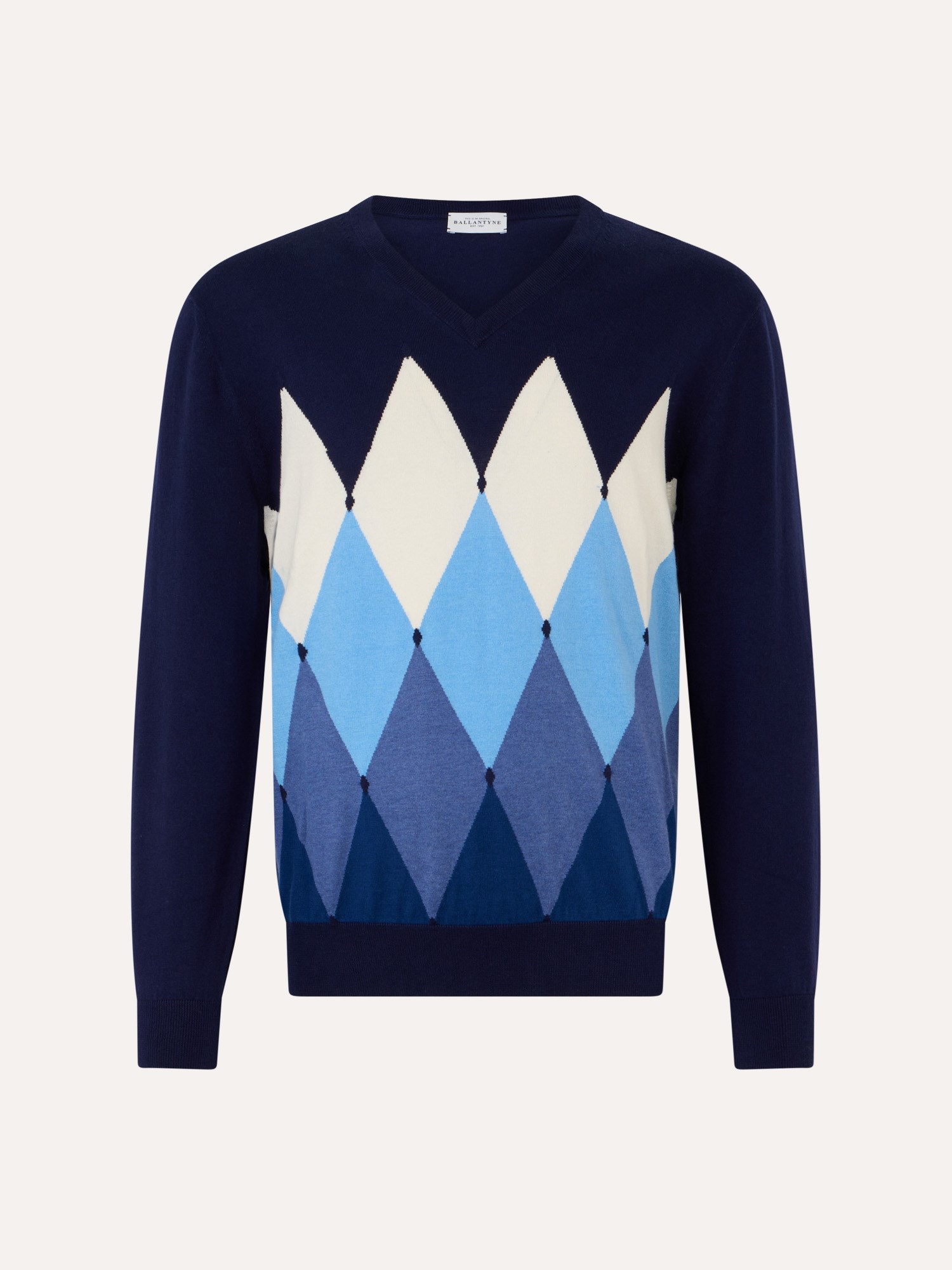 Ballantyne KLASSICHER V-AUSSCHNITT- PULLOVER MIT RAUTENMUSTER AUS BAUMWOLL-KASCHMIR-MIX - COD. B2P001 14CA8 93535