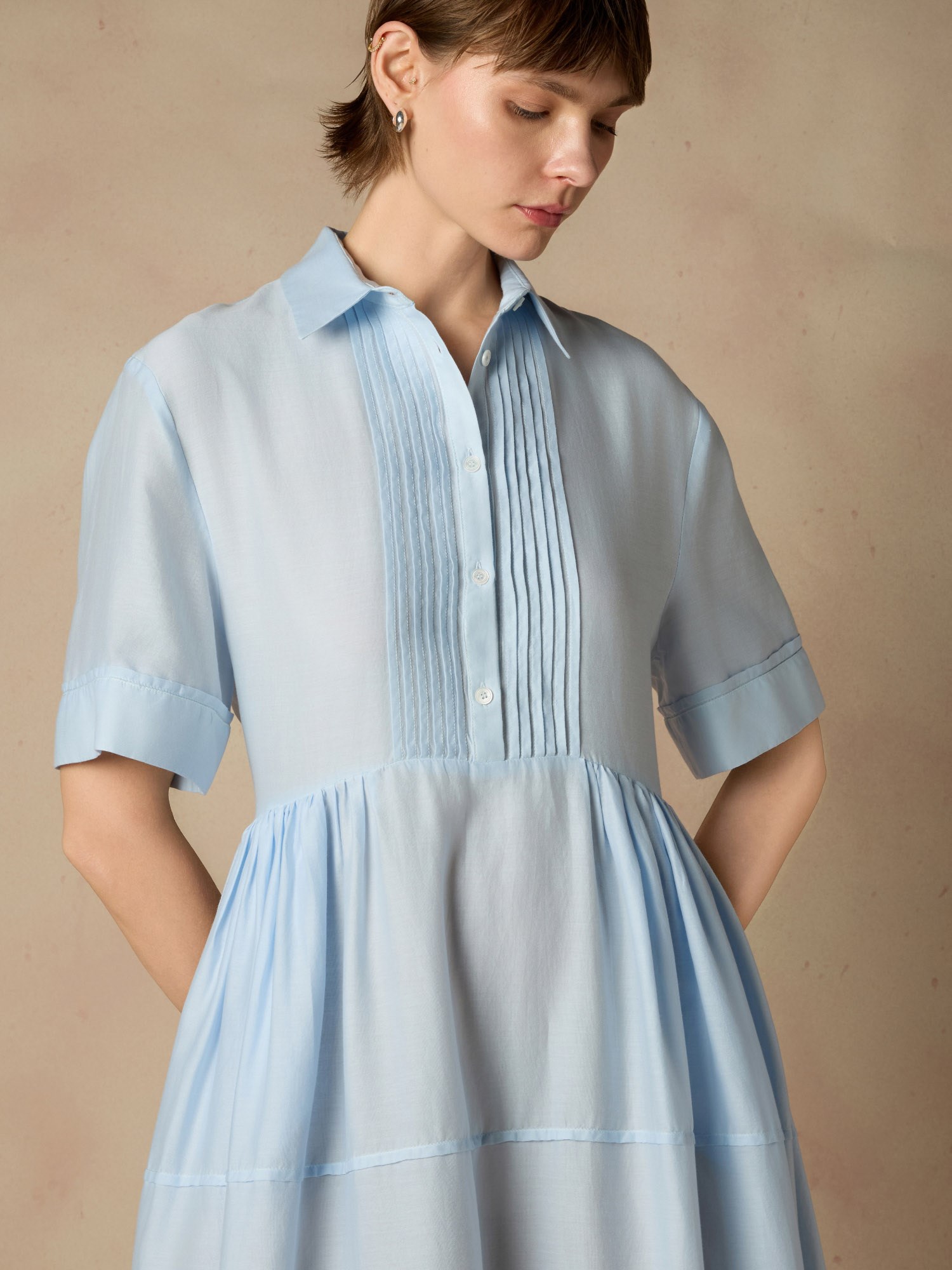 Ballantyne MIDI DRESS IN COTTON SILK BLEND - COD. BLD260 UCS01 13155