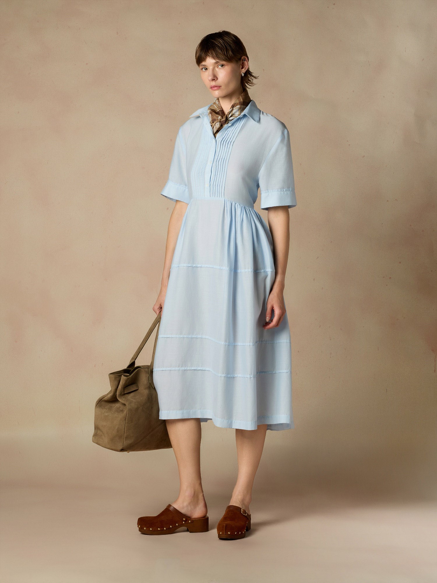 Ballantyne MIDI DRESS IN COTTON SILK BLEND - COD. BLD260 UCS01 13155