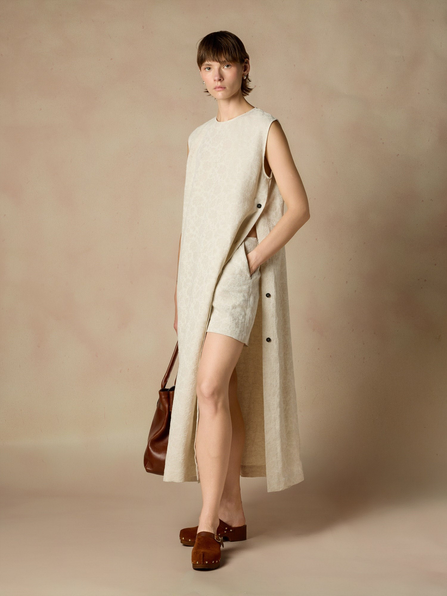 Ballantyne TUNIC DRESS IN COTTON LINEN BLEND - COD. BLD261 JCL00 14304