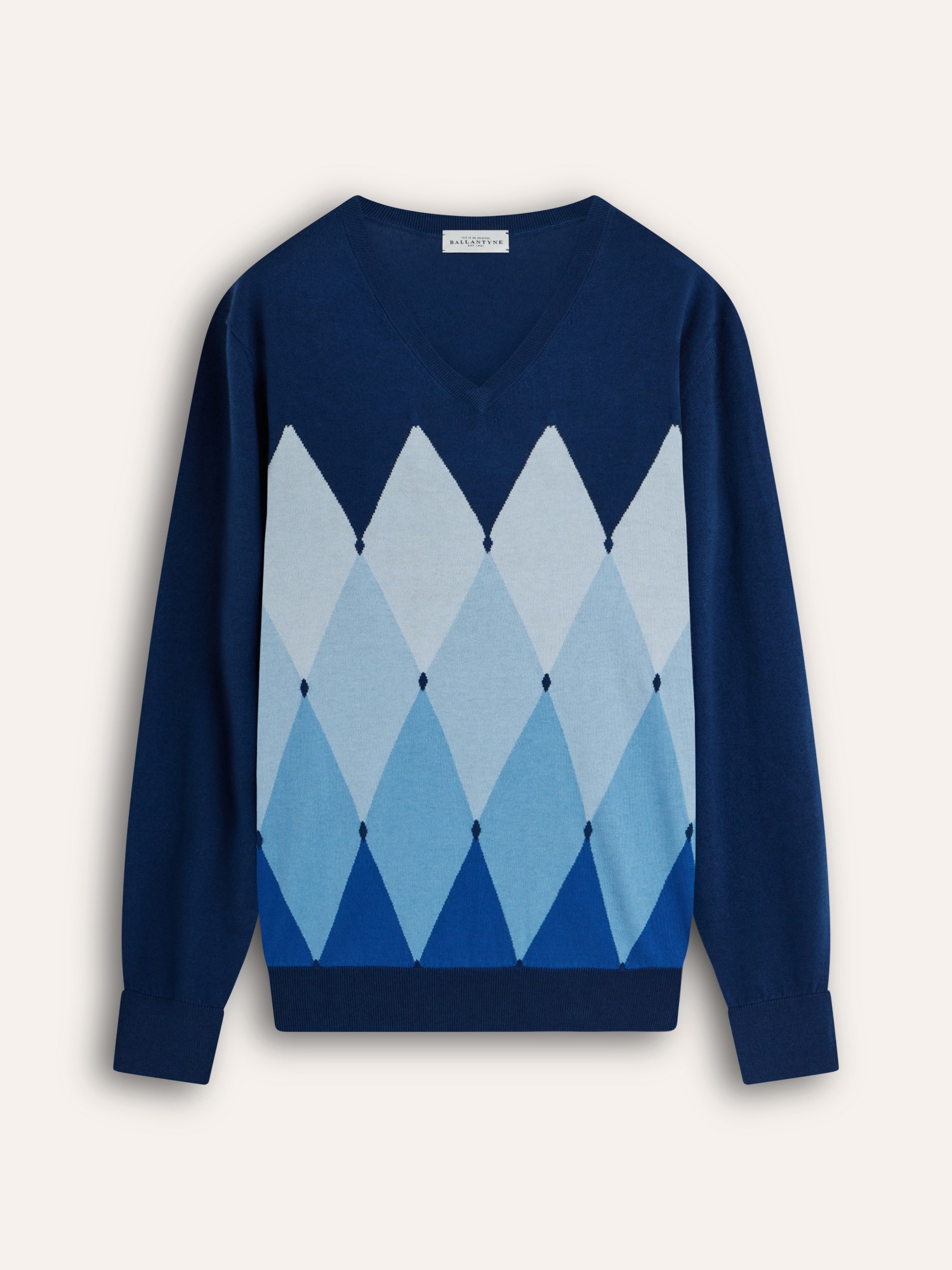 Ballantyne CLASSIC DIAMOND V NECK IN COTTON & CASHMERE - COD. B2P001 14CA8 93536