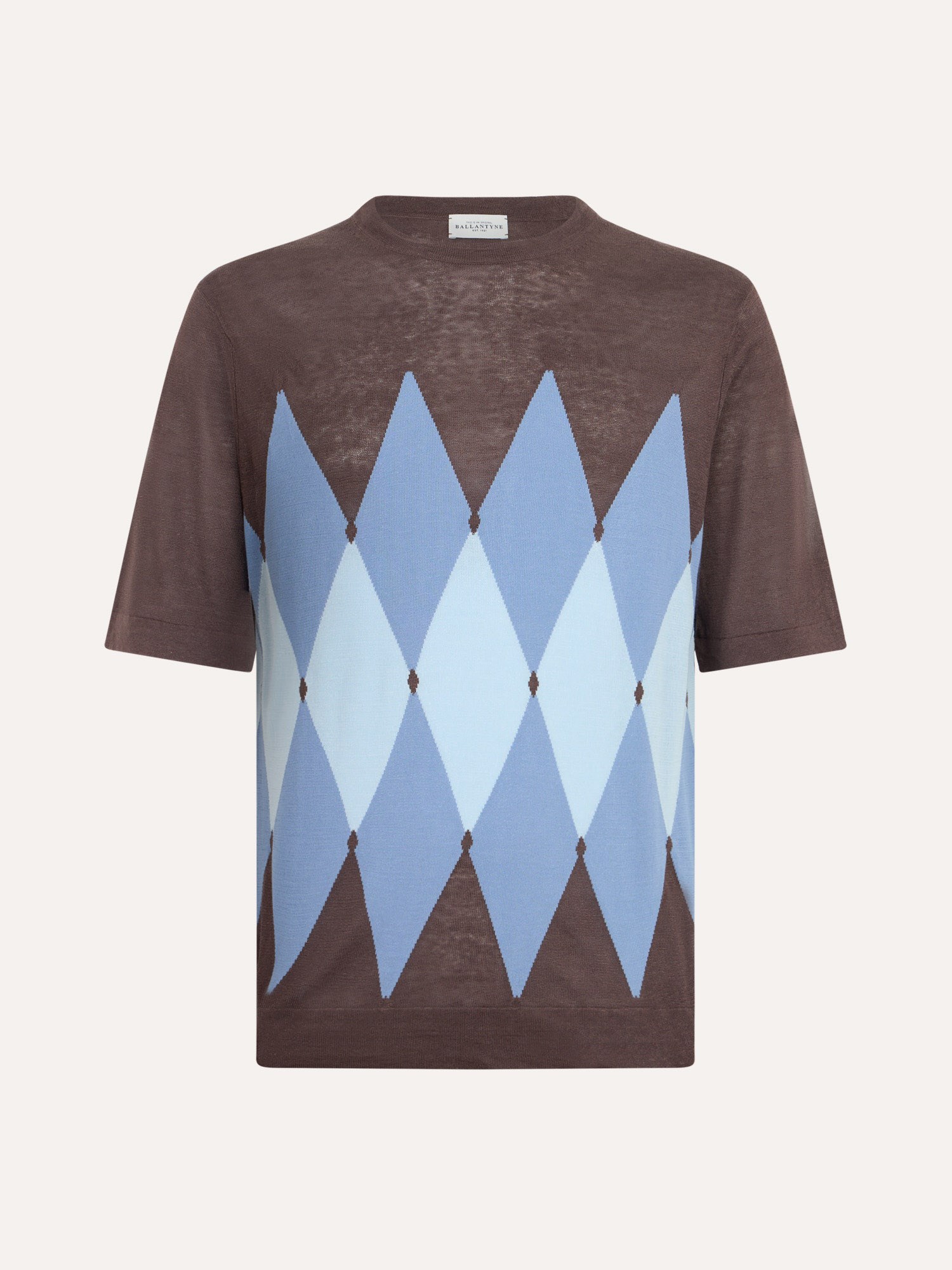 Ballantyne CLASSIC DIAMOND T-SHIRT IN LINEN COTTON BLEND - COD. B2W025 14L20 94524