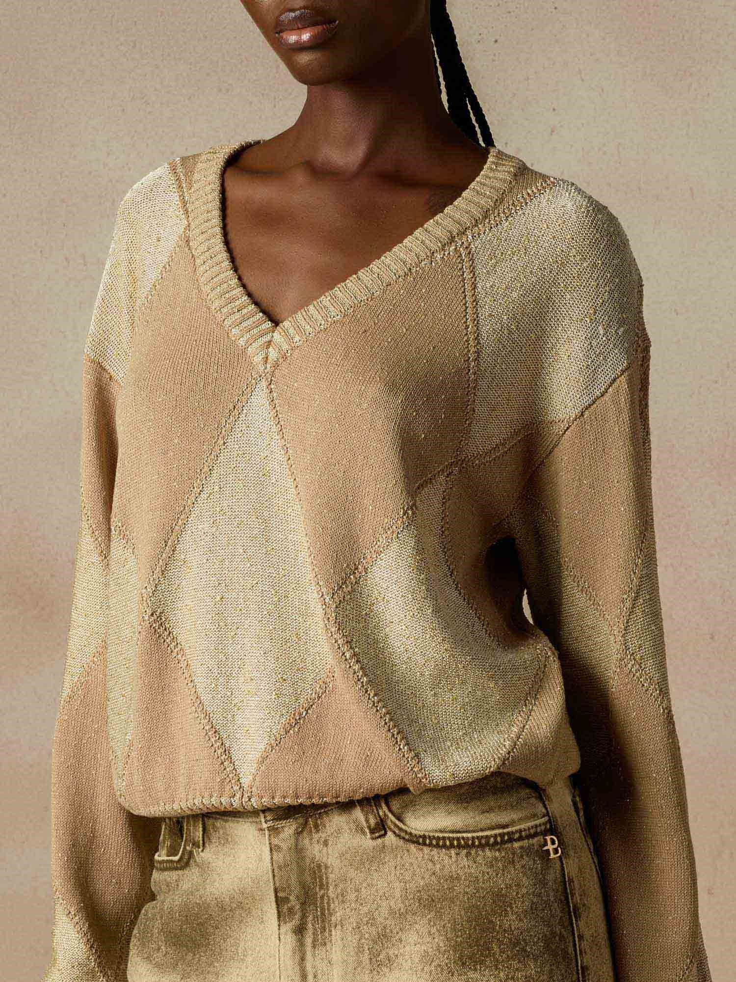 Ballantyne V-NECK DIAMOND JUMPER - COD. B1P864 5C003 94058