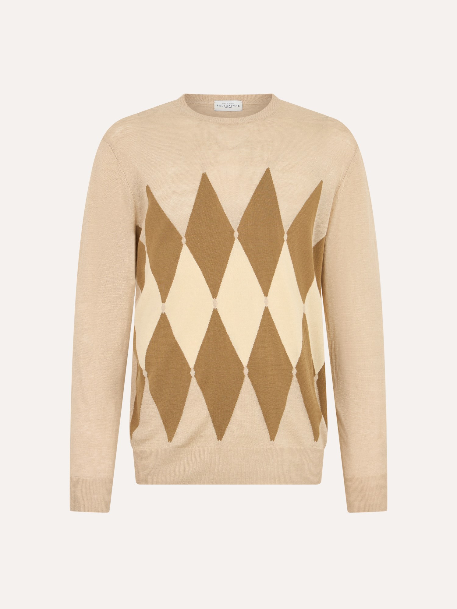 Ballantyne CLASSIC DIAMOND JUMPER IN LINEN COTTON BLEND - COD. B2P000 14L20 94039