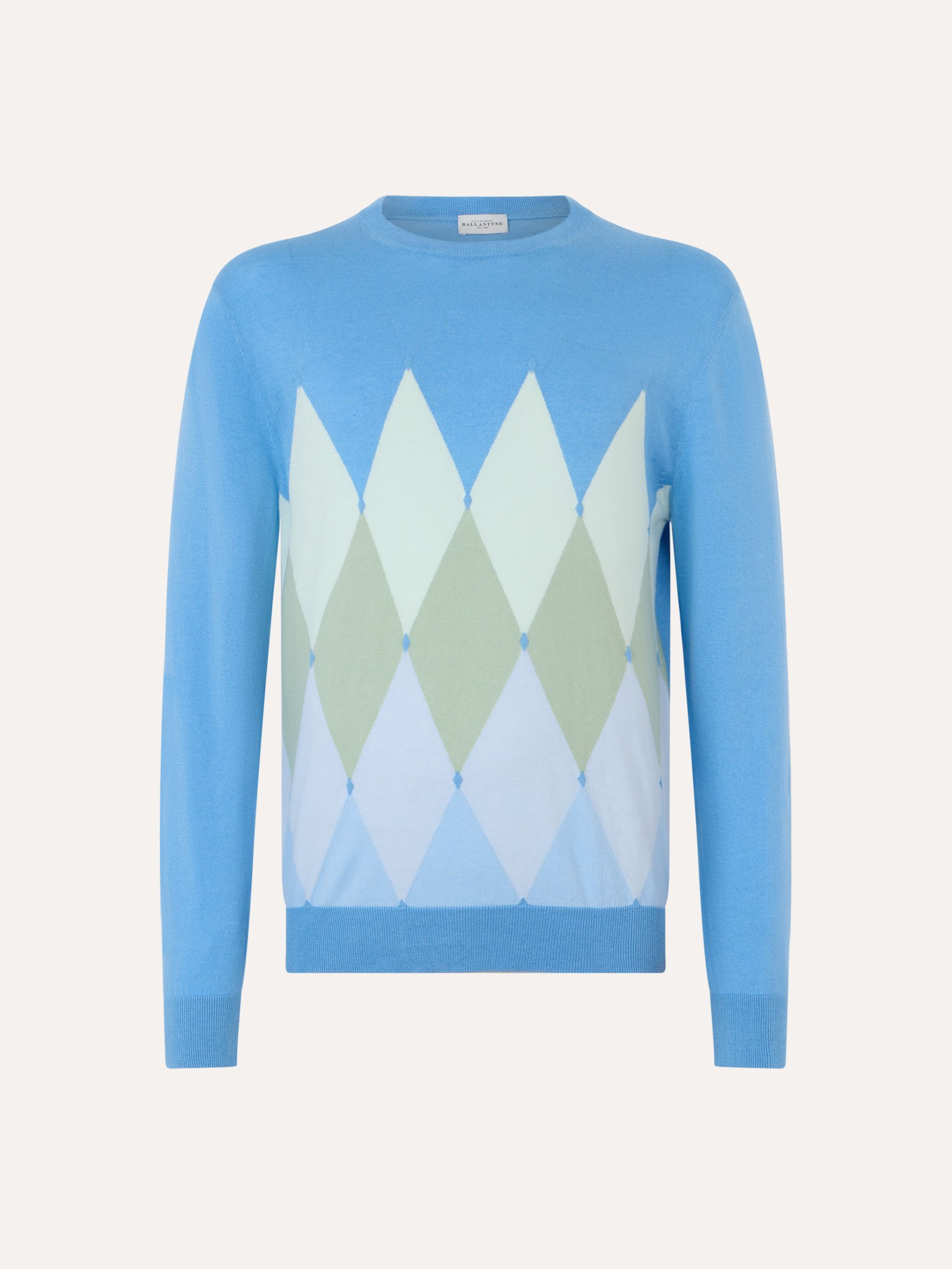 Ballantyne KLASSISCHER RUNDHALS-PULLOVER MIT RAUTENMUSTER AUS BAUMWOLL-CASCHMERE-MIX - COD. B2P000 14CA8 93011