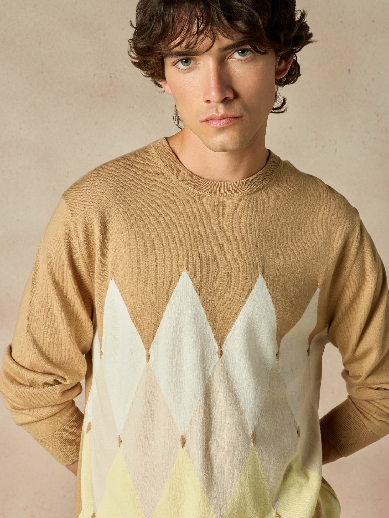 Ballantyne CLASSIC DIAMOND COTTON CASHMERE JUMPER - COD. B2P000 14CA8 94025