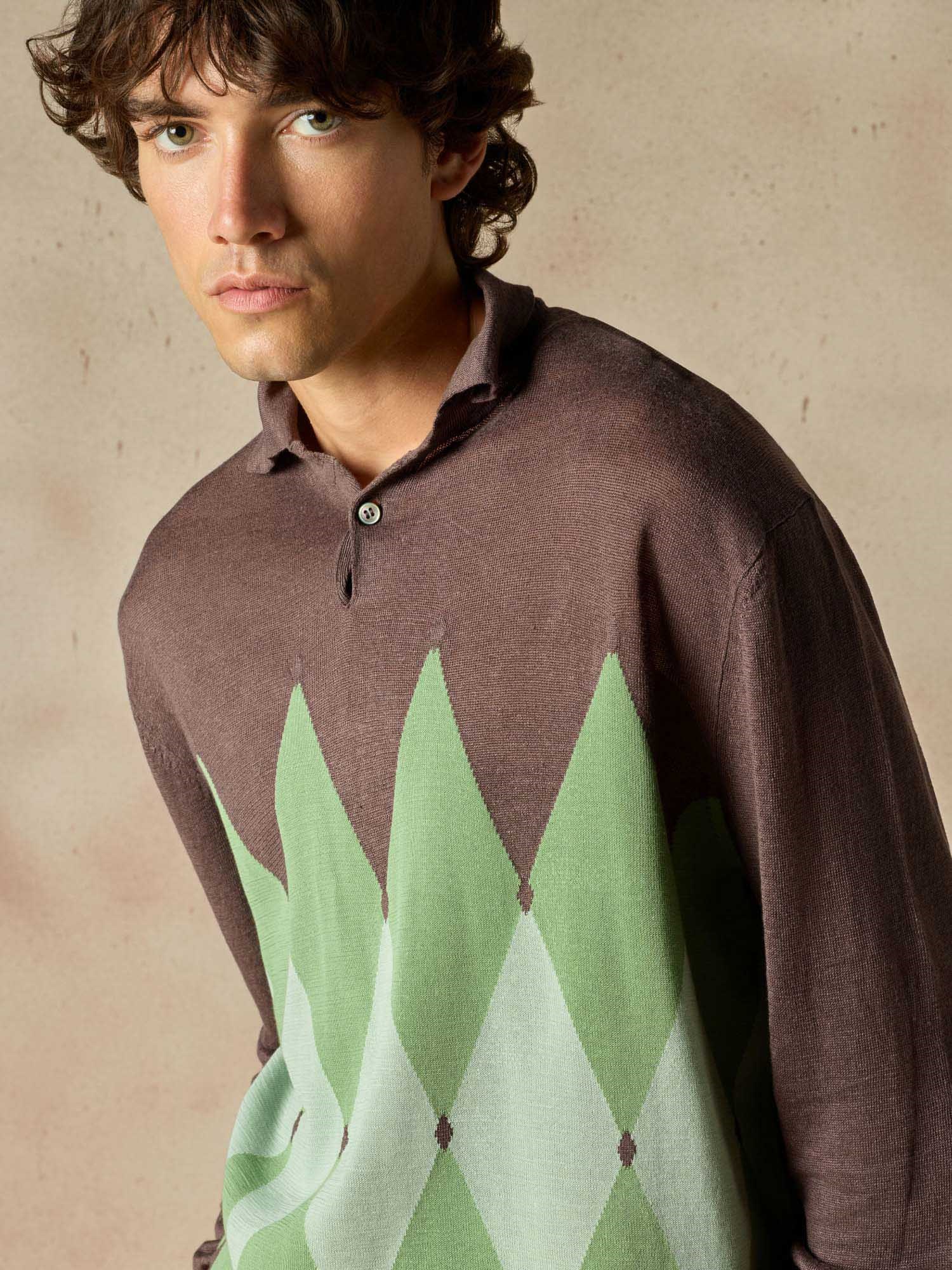 Ballantyne DIAMOND POLO SHIRT IN LINEN COTTON BLEND - COD. B2W082 14L20 94522