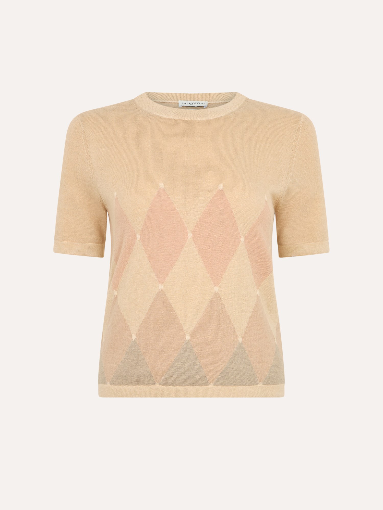 Ballantyne SHORT SLEEVED DIAMOND JUMPER - COD. B1W294 12C01 11204