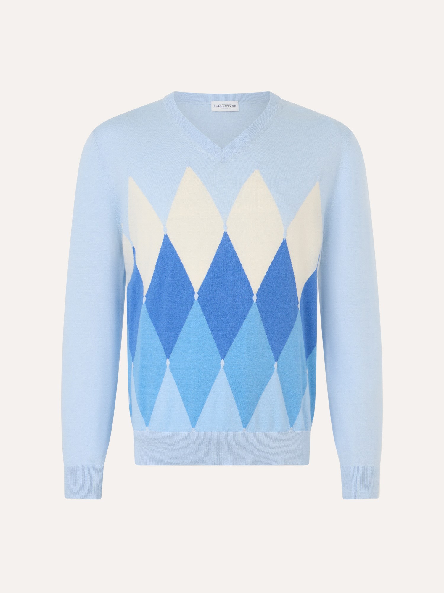 Ballantyne KLASSISCHER V-AUSSCHNITT-PULLOVER MIT DIAMANTMUSTER AUS BAUMWOLL-CASHEMERE-MIX - COD. B2P001 14CA8 93009