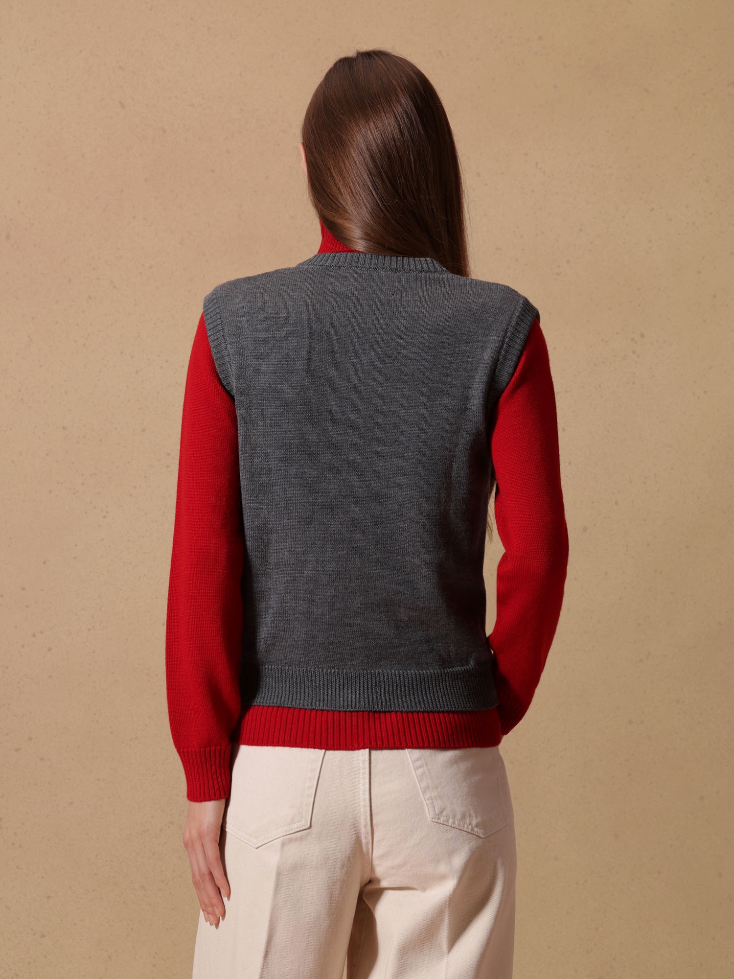 Ballantyne DAMEN HERREN-STRICKWESTE MIT V-AUSSCHNITT AUS 100% WOLLE - COD. B1S187 7W092 15131