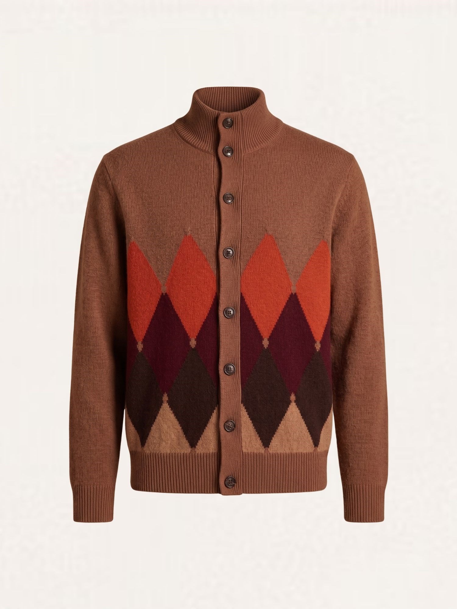 Ballantyne HERREN-HOCHHALS-DIAMANT-CARDIGAN AUS 100 % KASCHMIR - COD. B2K146 7K0A8 94084