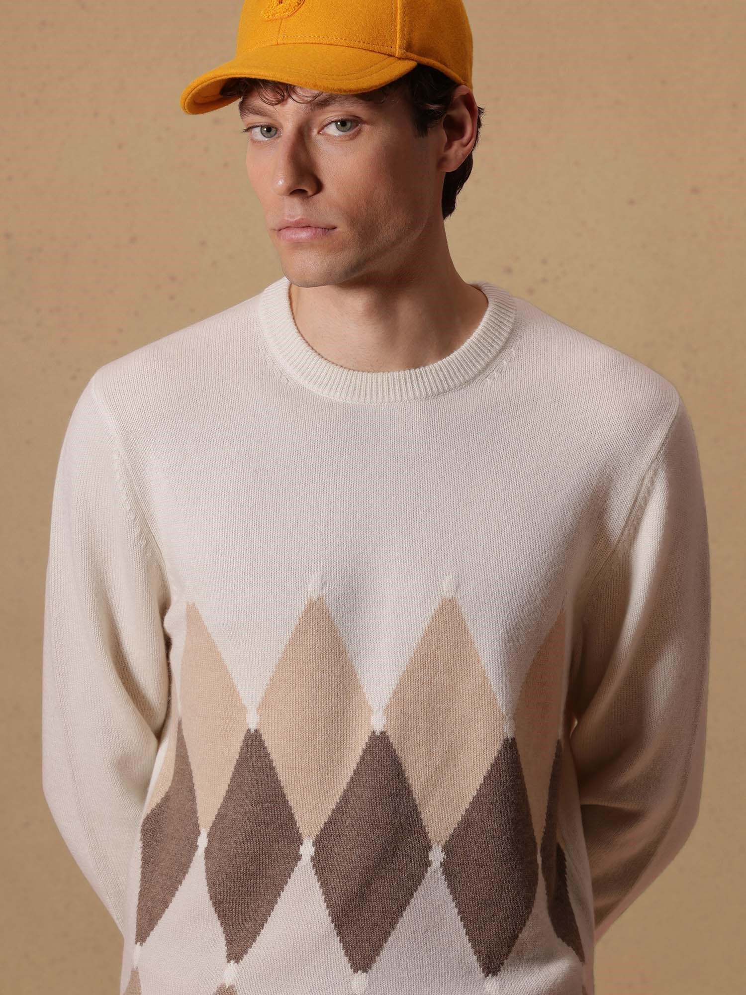 Ballantyne UOMO MAGLIA GIROCOLLO DIAMOND IN 100% CASHMERE - COD. B2P000 7K0A8 98033