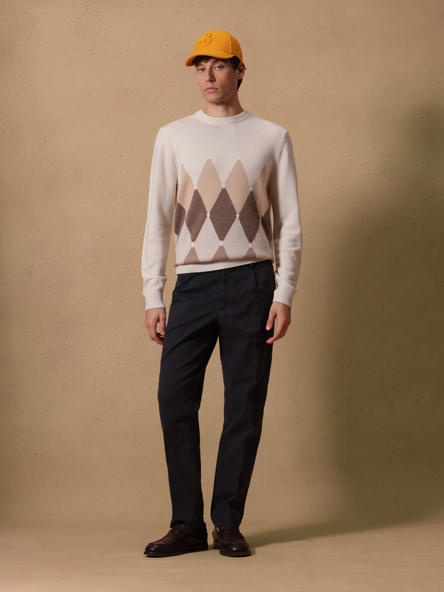 Ballantyne UOMO MAGLIA GIROCOLLO DIAMOND IN 100% CASHMERE - COD. B2P000 7K0A8 98033