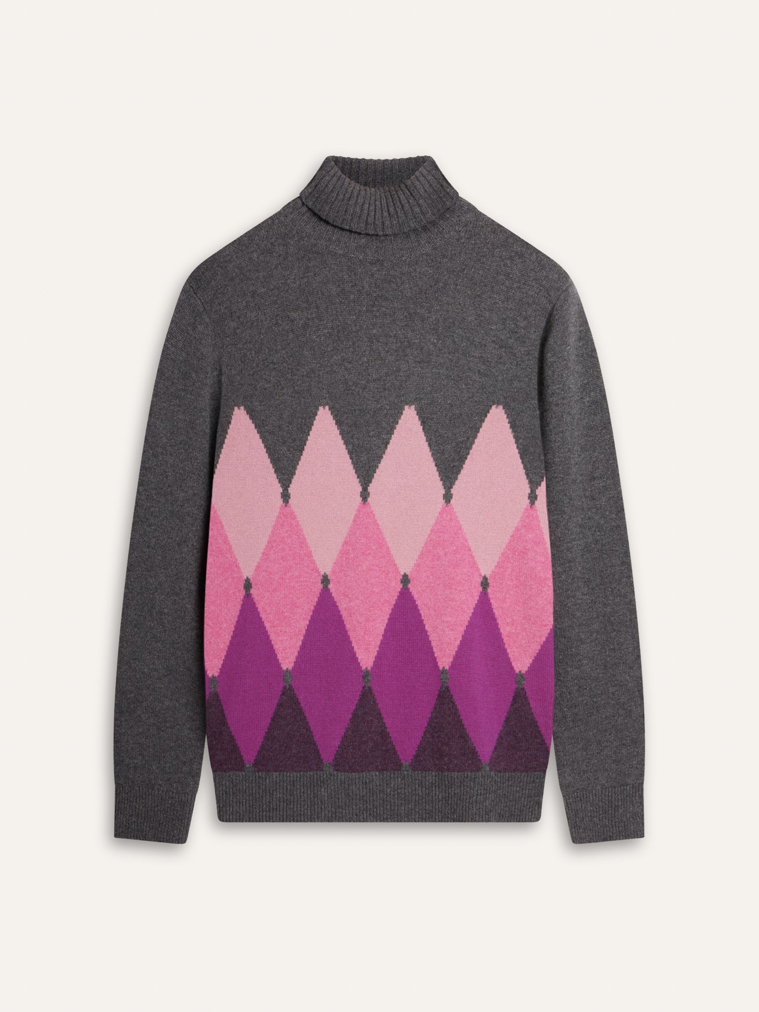 Ballantyne HERREN-ROLLKRAGENPULLOVER MIT RAUTENMUSTER AUS 100% KASCHMIR - COD. B2P010 7K0A8 95033