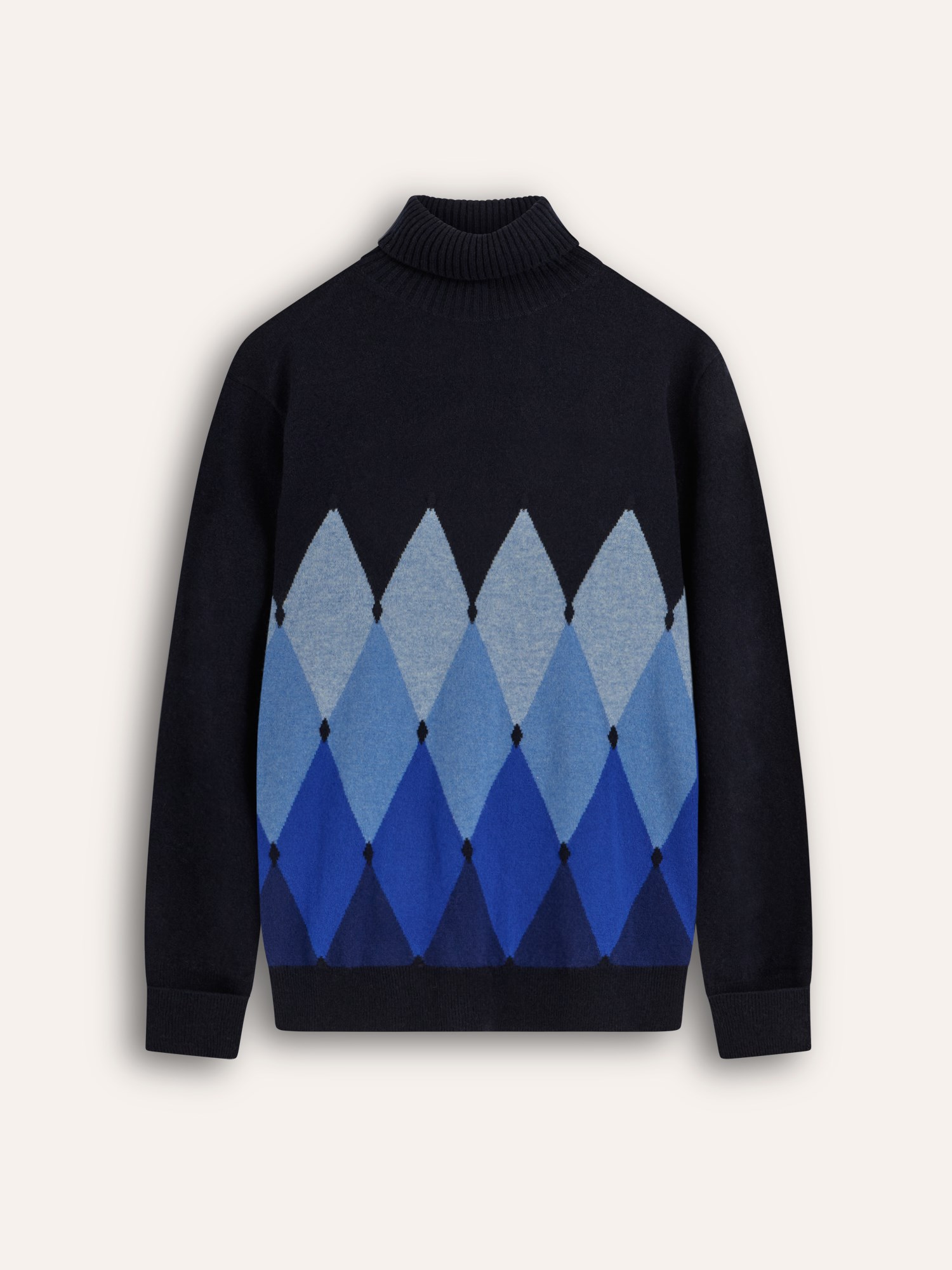 Ballantyne HERREN-ROLLKRAGENPULLOVER MIT RAUTENMUSTER AUS 100% KASCHMIR - COD. B2P010 12KA8 93560