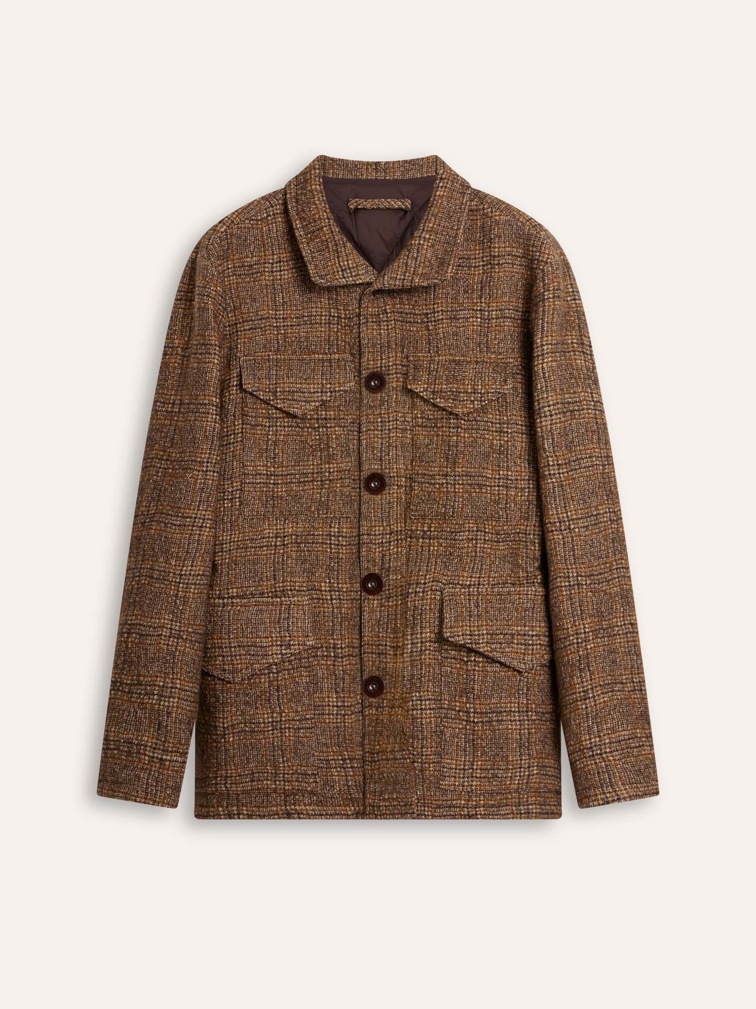 Ballantyne HERREN-FIELDJACKET MIT KAROMUSTER AUS BAUMWOLL-WOLL-MISCHUNG - COD. BMJS41 QCR02 74516