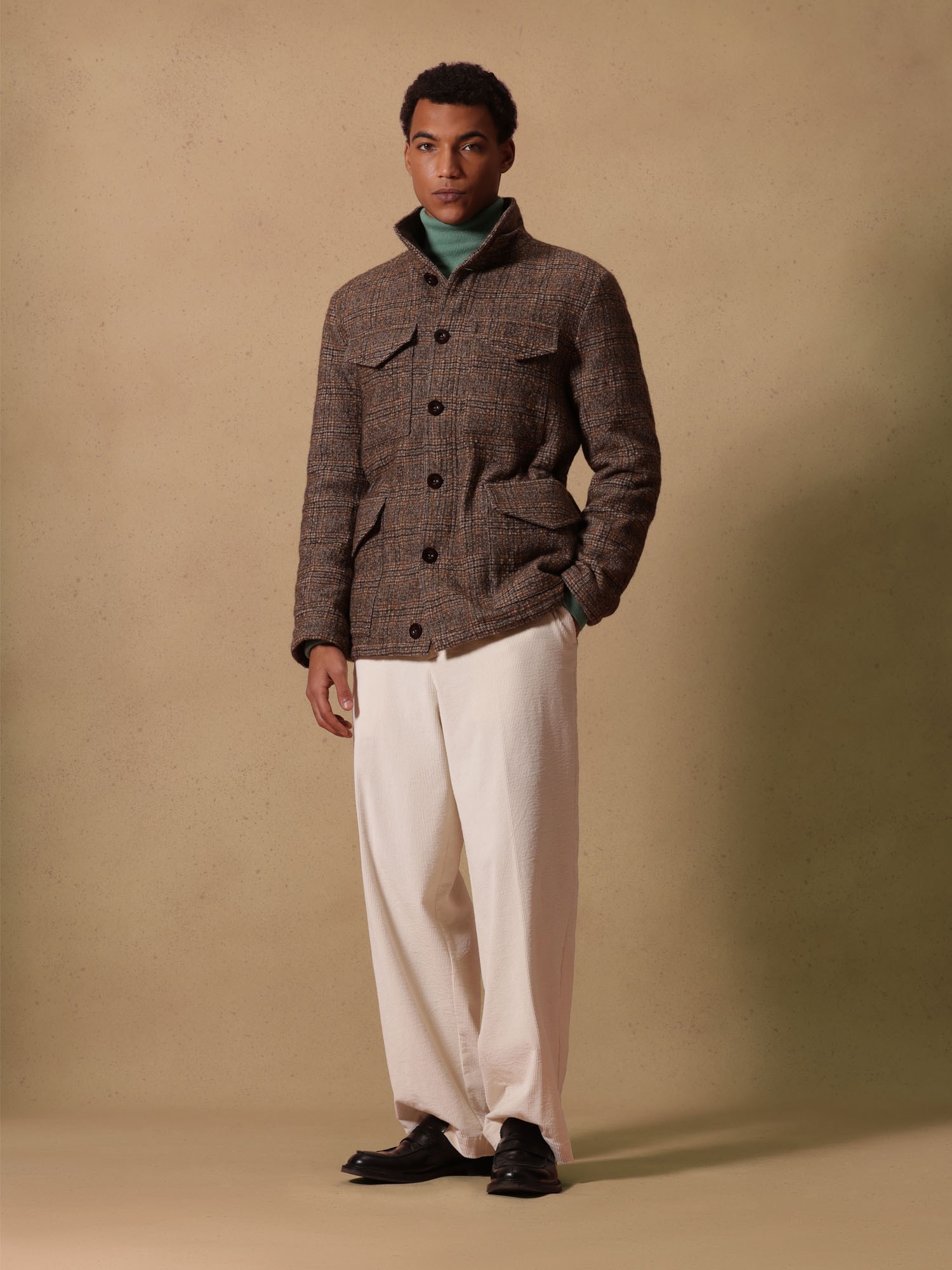 Ballantyne HERREN-FIELDJACKET MIT KAROMUSTER AUS BAUMWOLL-WOLL-MISCHUNG - COD. BMJS41 QCR02 74516