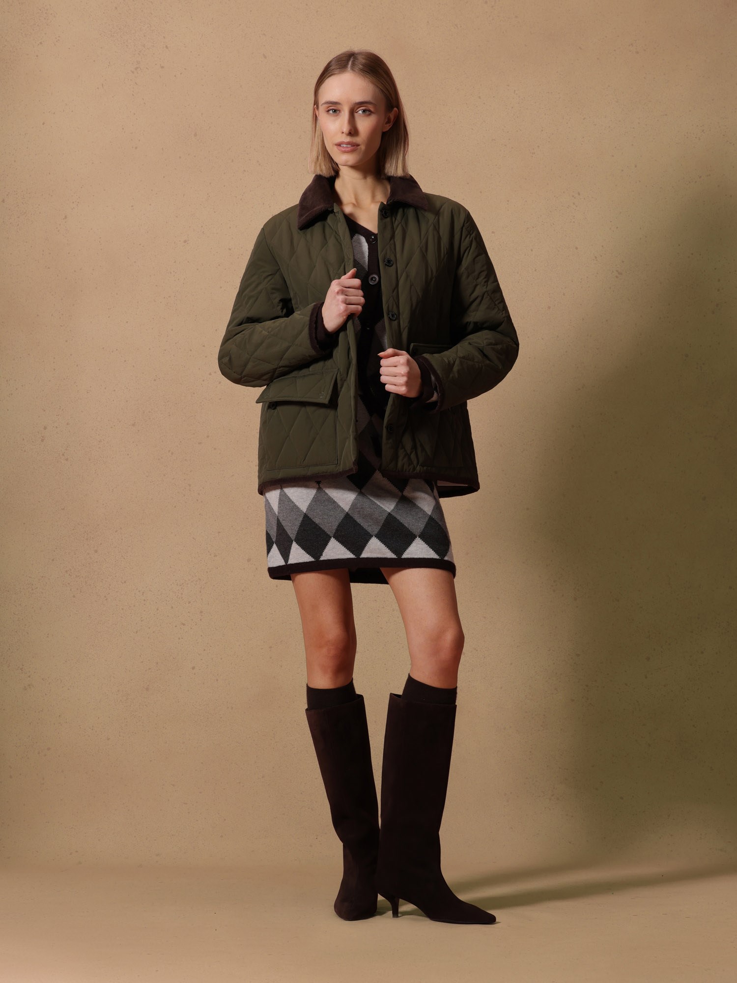 Ballantyne DAMEN-STEPPJACKE MIT KORDKRAGEN - COD. BLC086 UPA02 12590