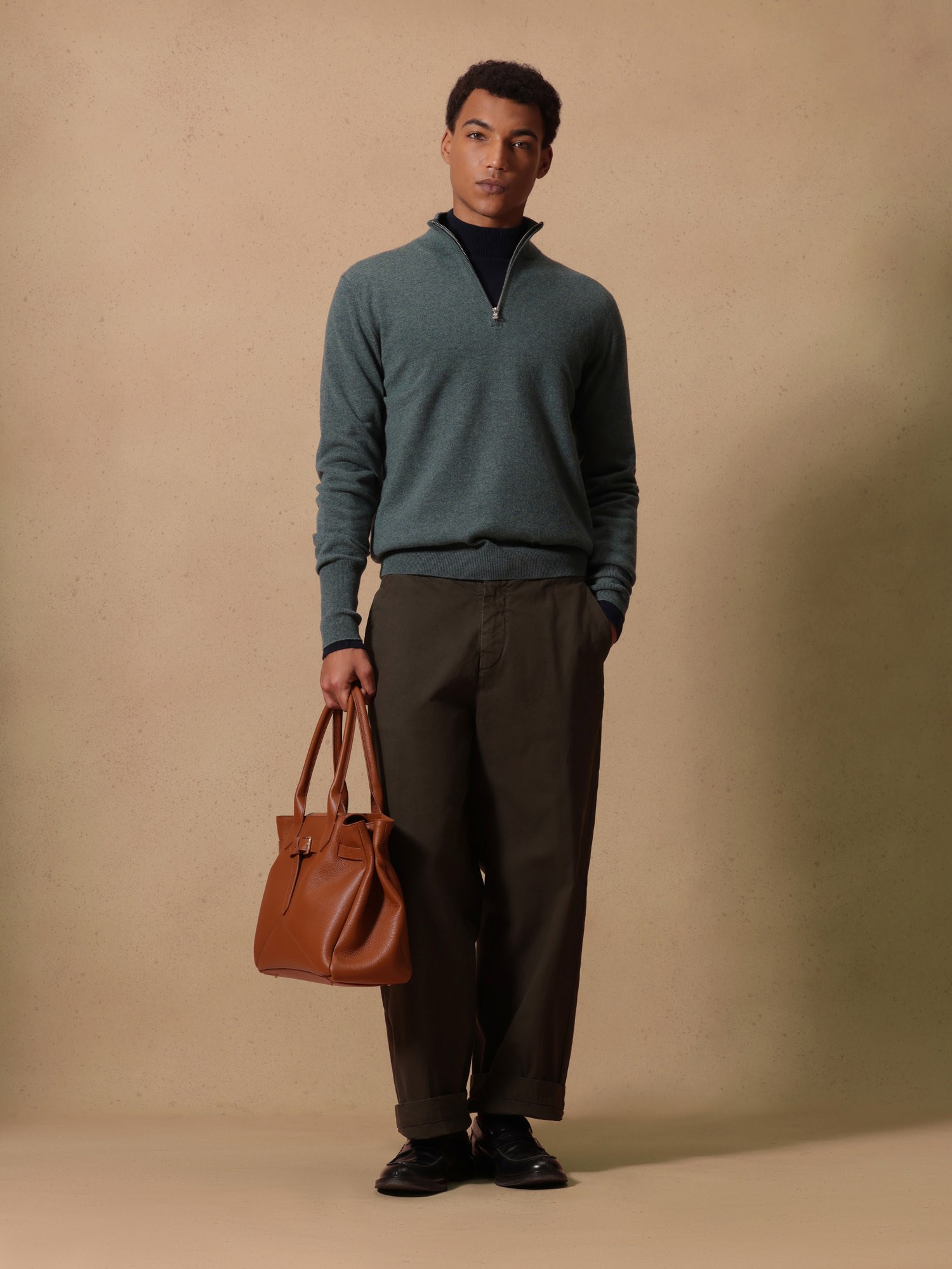 Ballantyne MENS HALF ZIP JUMPER IN 100% CASHMERE - COD. B2P206 12K00 12512