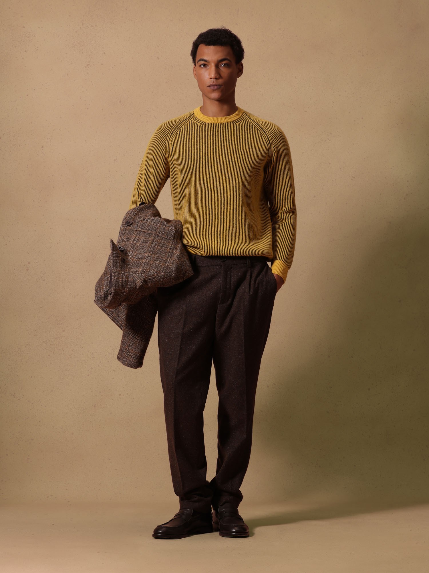 Ballantyne HERREN-RUNDHALS-RIPPSTRICKPULLOVER AUS 100% WOLLE - COD. B2P252 7W027 90504